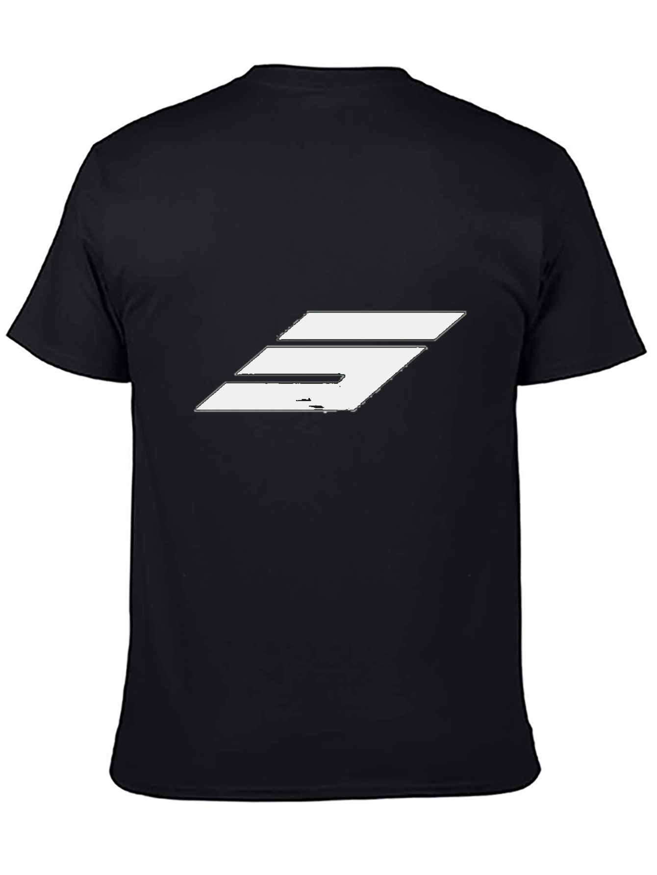 Black Modern Graphic T-Shirt - Black with White Design view 4