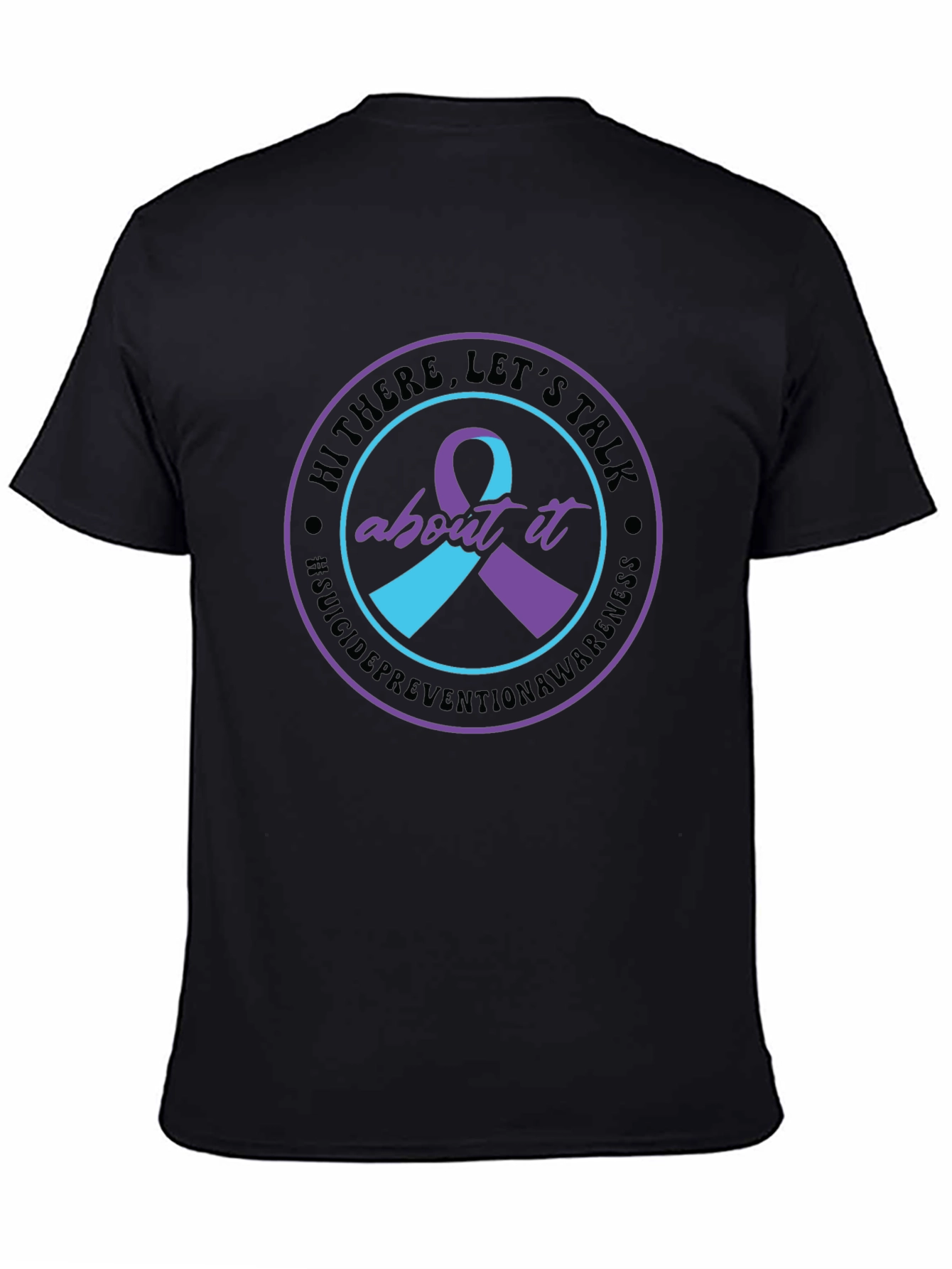 Black Suicide Prevention Awareness T-Shirt view 4