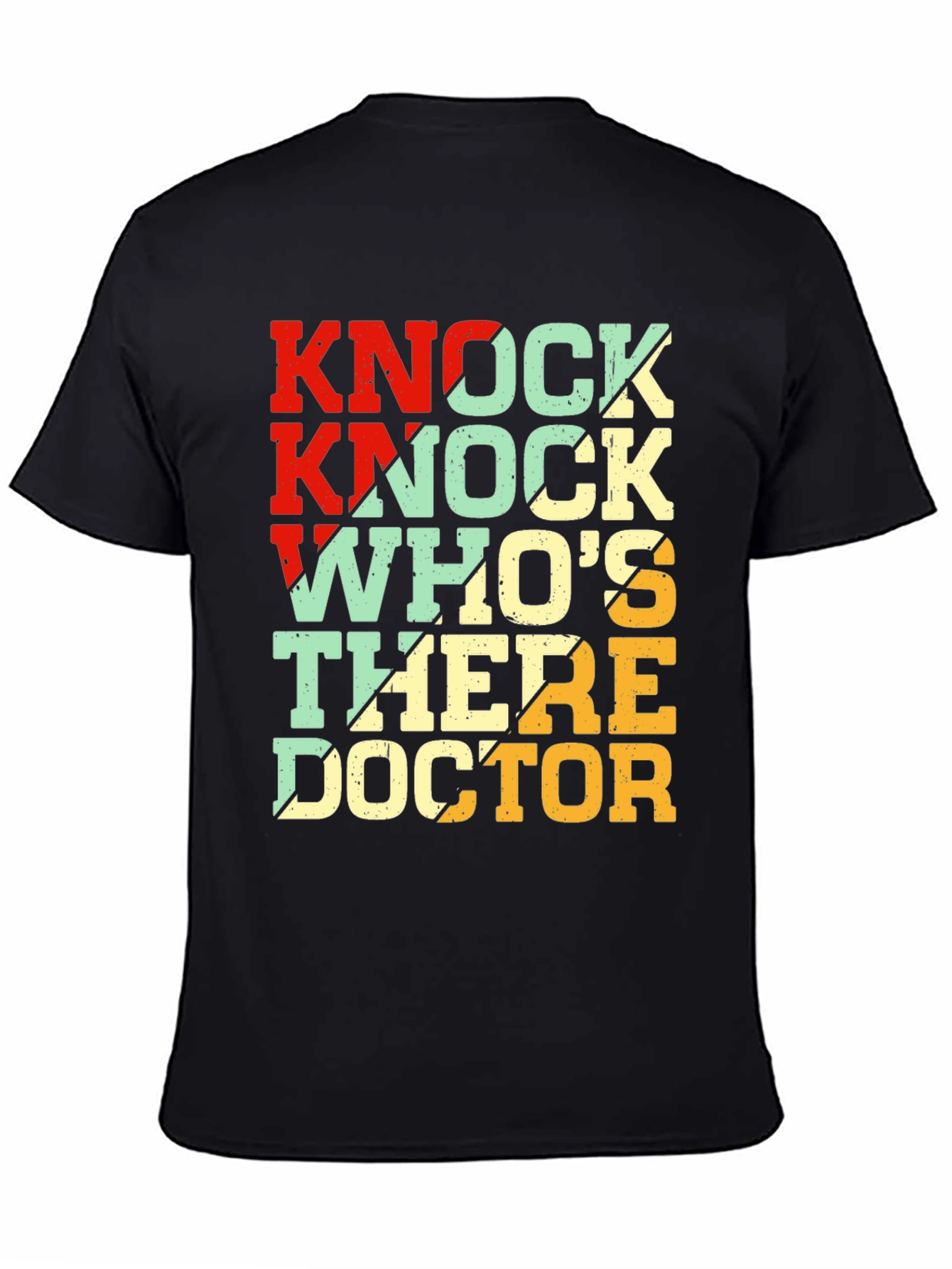 Black Knock Knock Doctor T-Shirt - Funny Humor Tee view 4