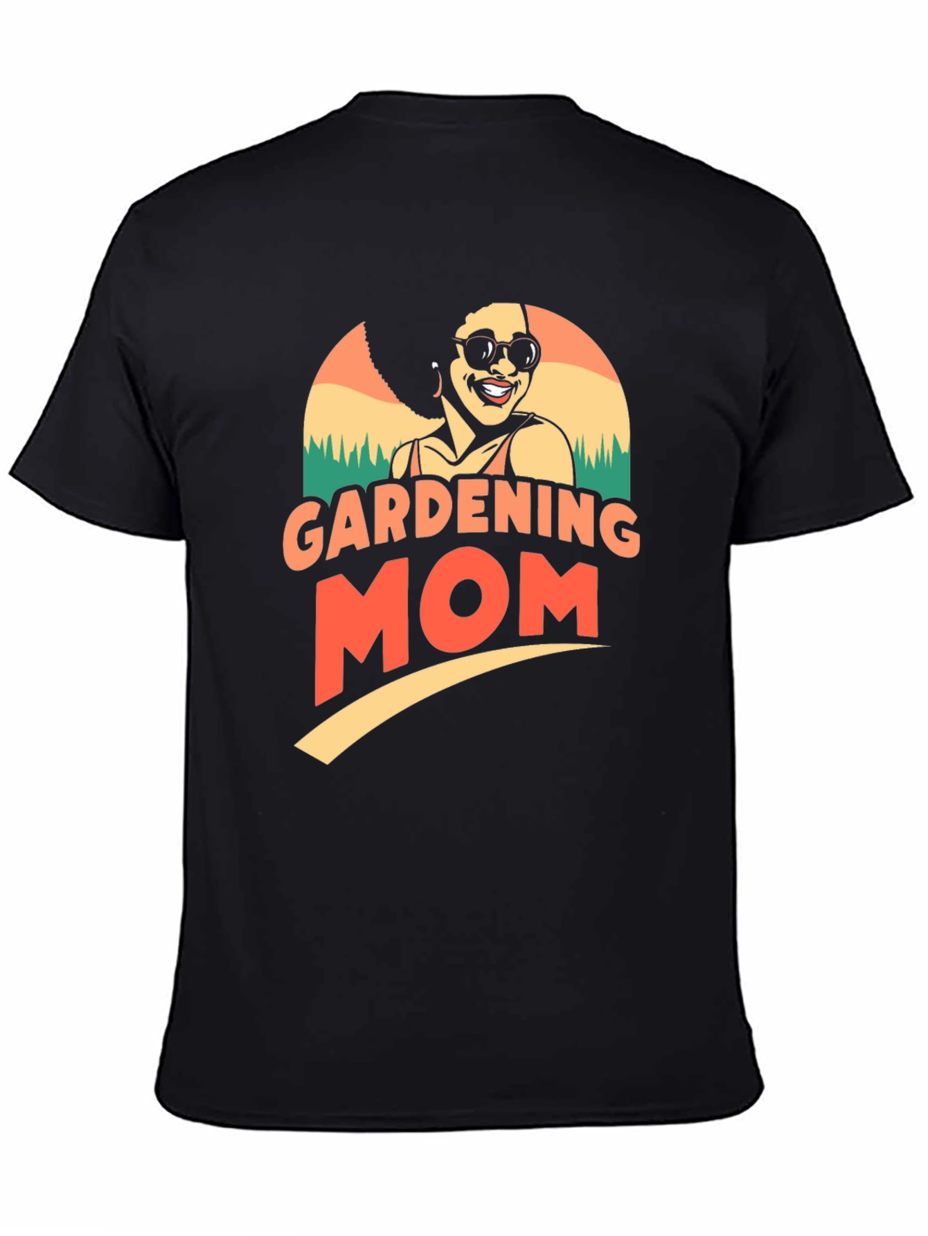 Black Gardening Mom T-Shirt view 4