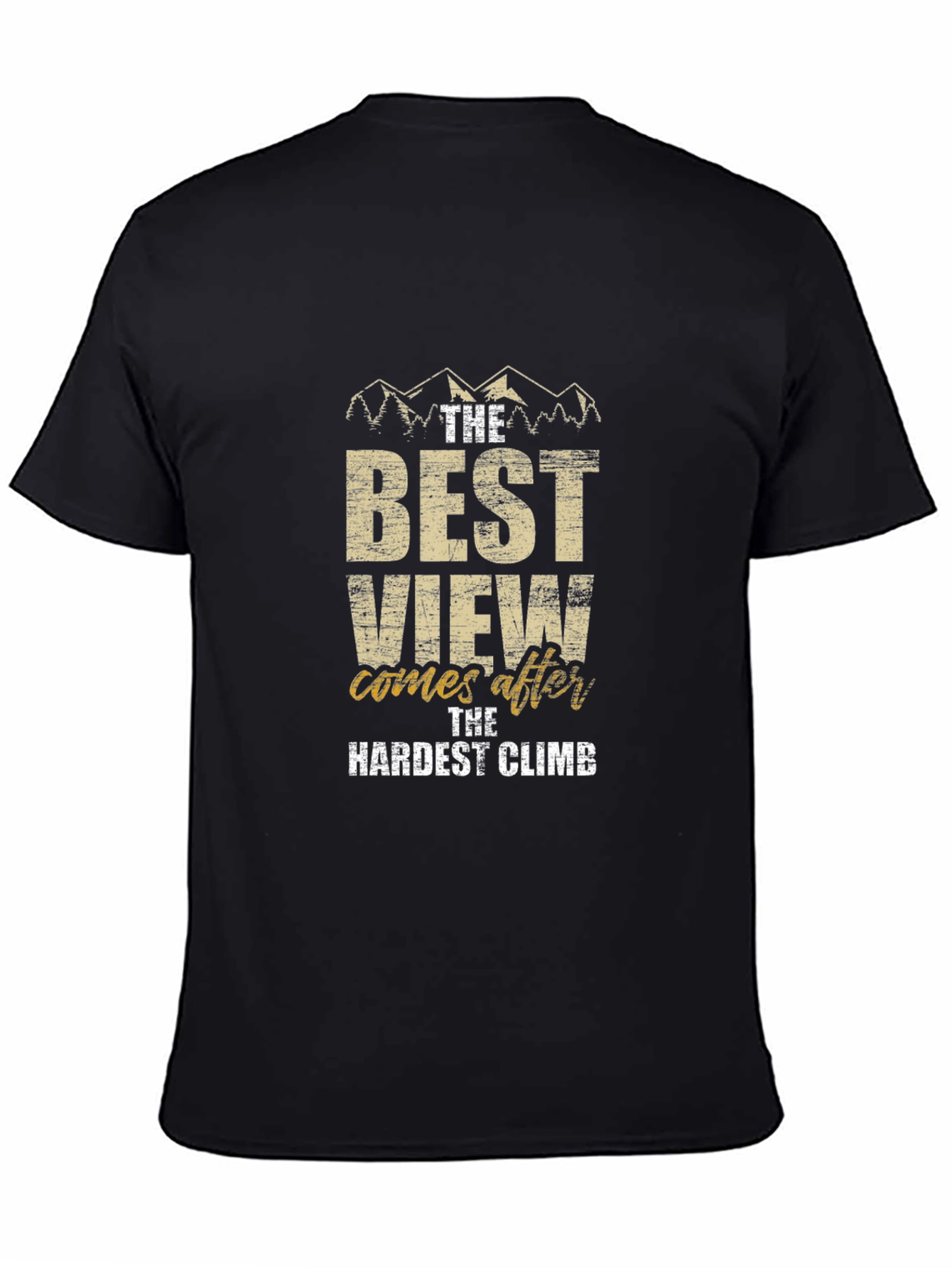 Black Motivational Climb T-Shirt - Best View view 4
