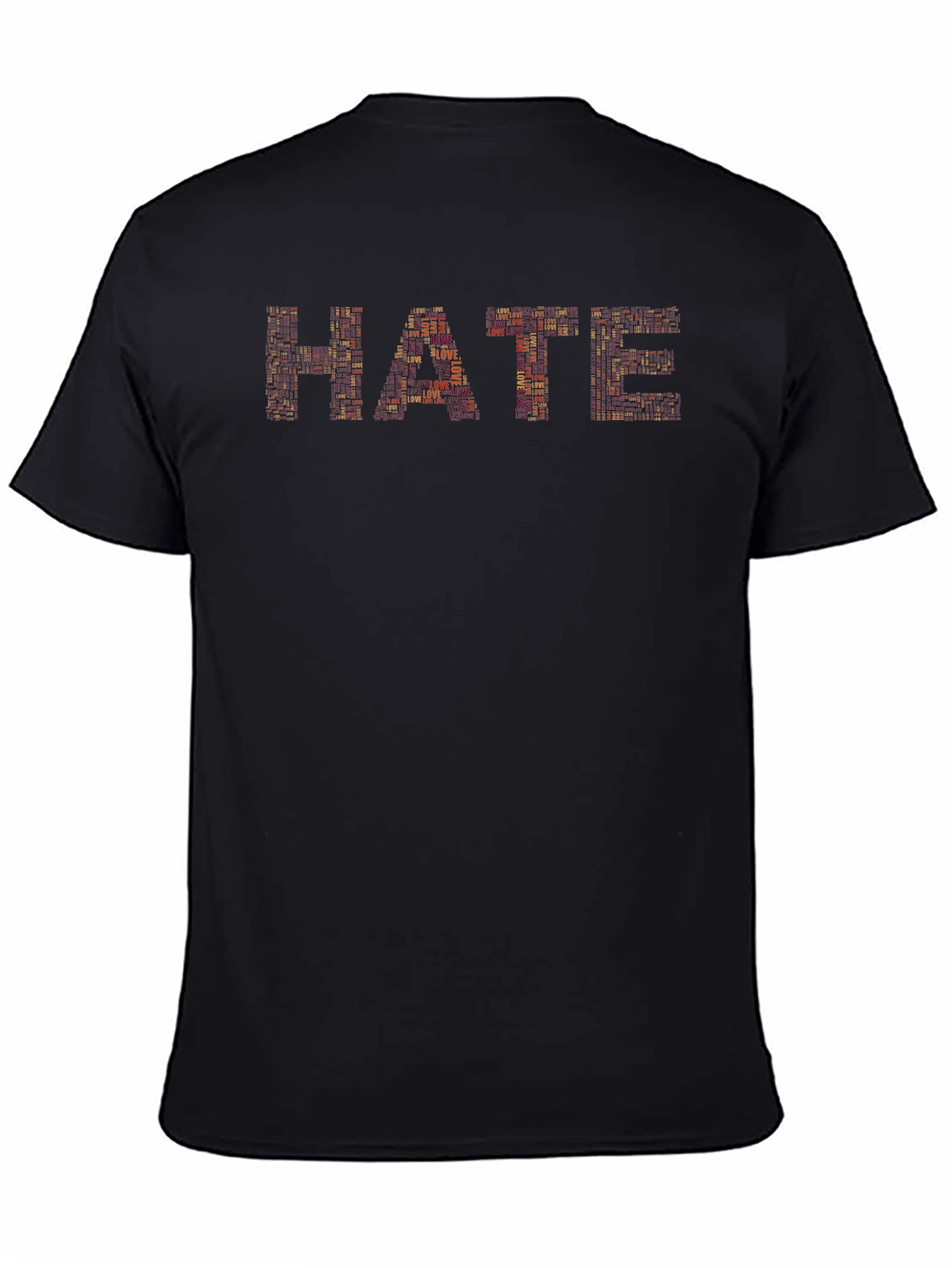 Black HATE Word Art Graphic Tee - Soft Cotton Blend view 4