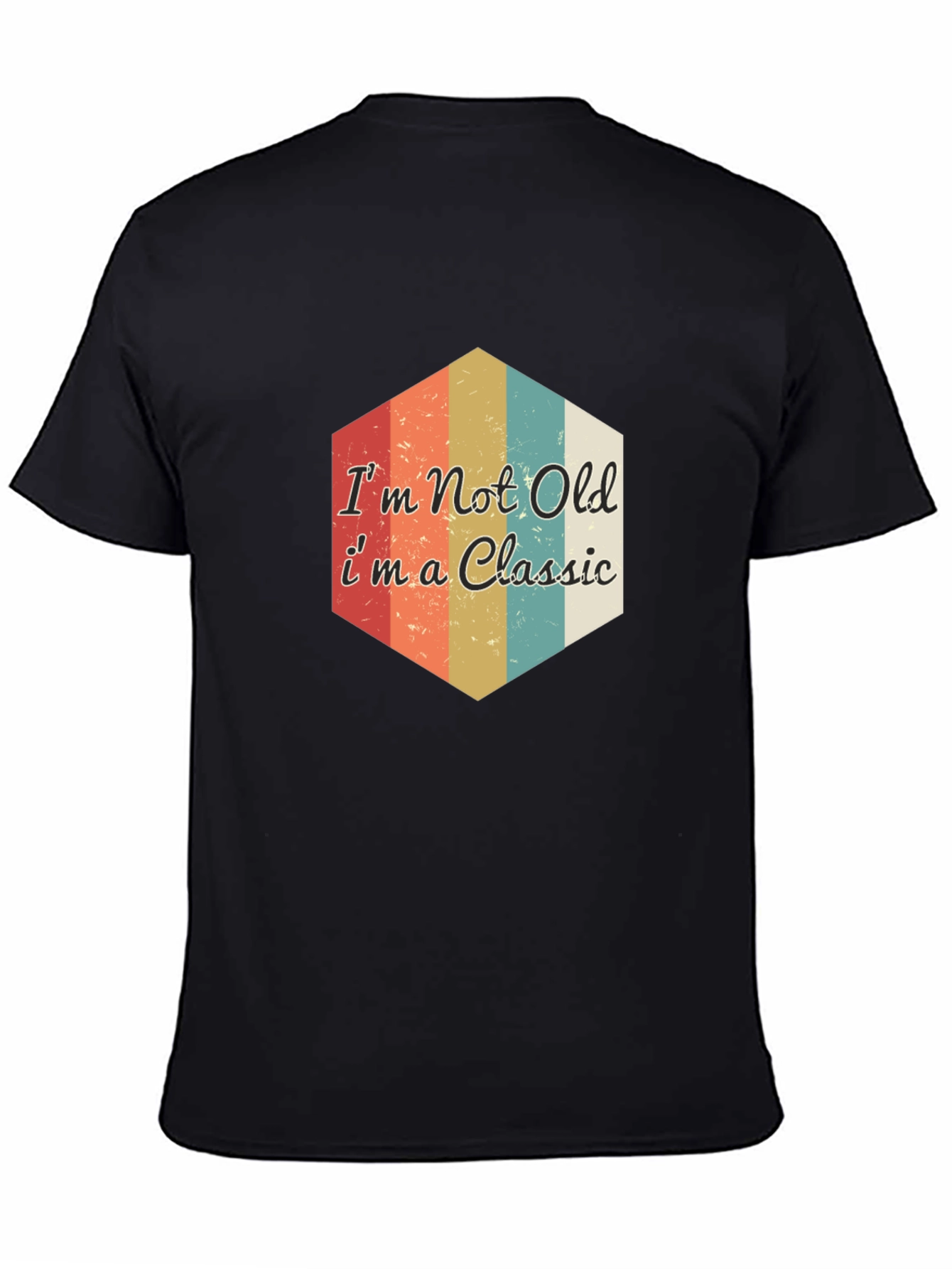 Black Classic Retro Style Graphic Tee - Not Old, Classic view 4