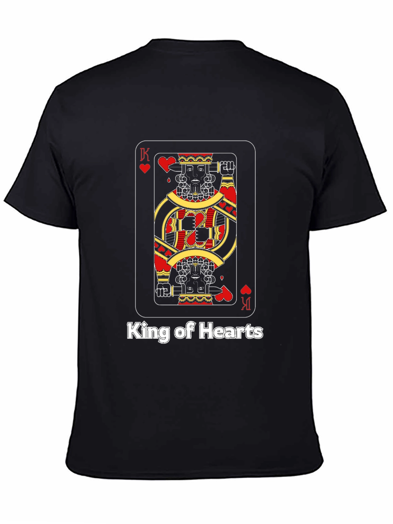 Black King of Hearts Graphic T-Shirt - Black view 4