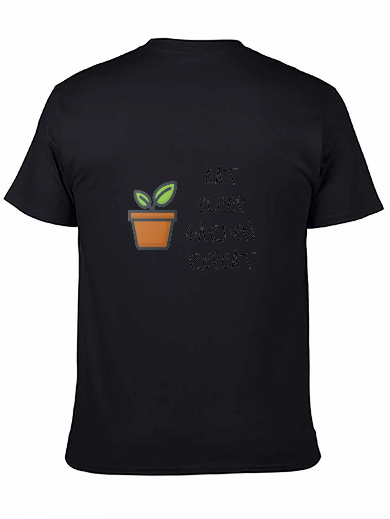Black Eat Sleep Garden Repeat Graphic Tee view 4