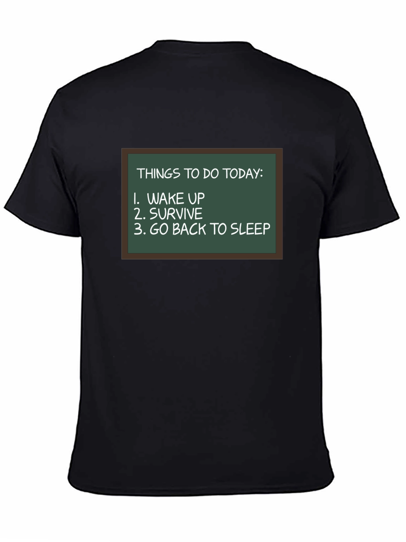 Black Funny To-Do List Graphic Tee view 4