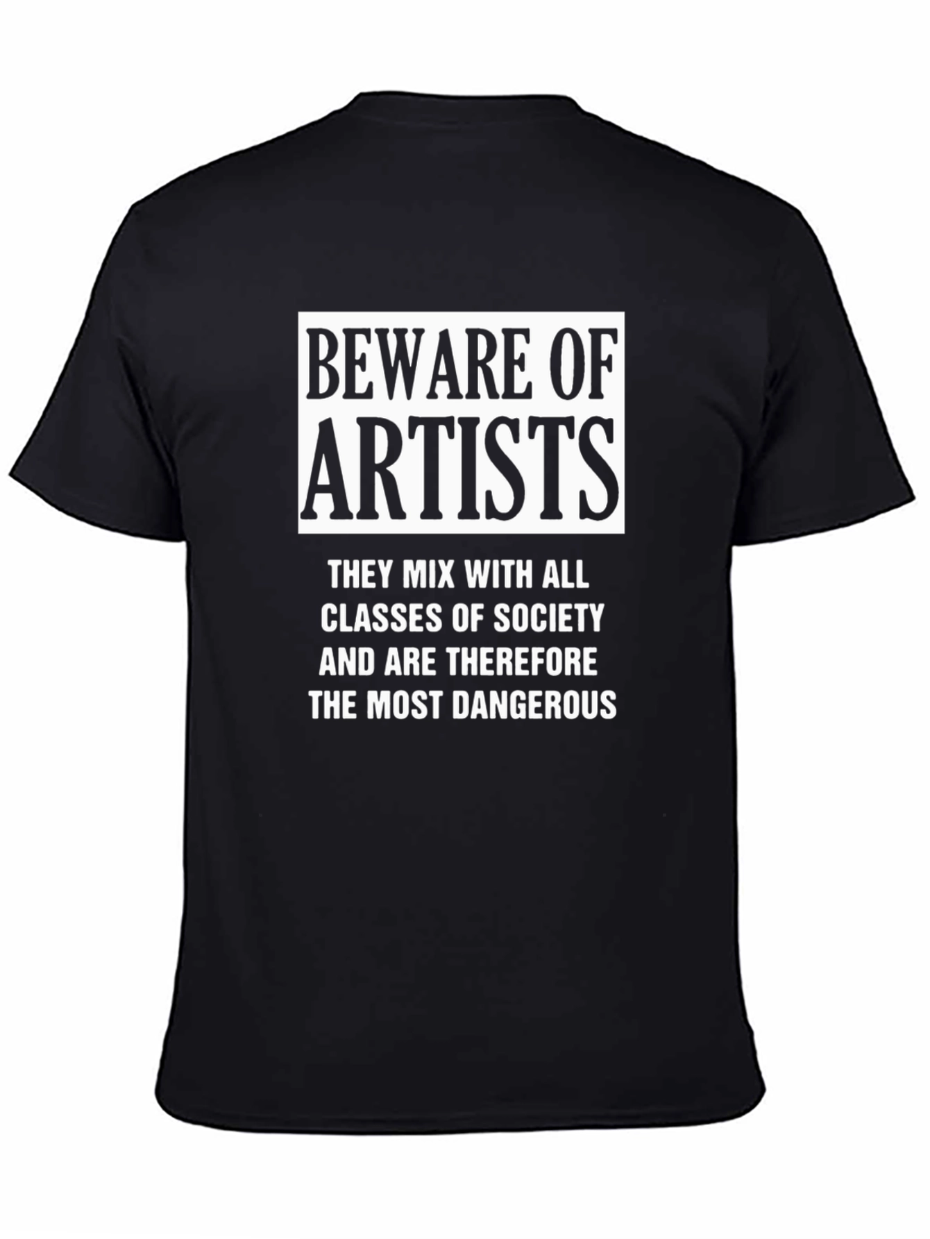 Black Beware of Artists Graphic Tee view 4