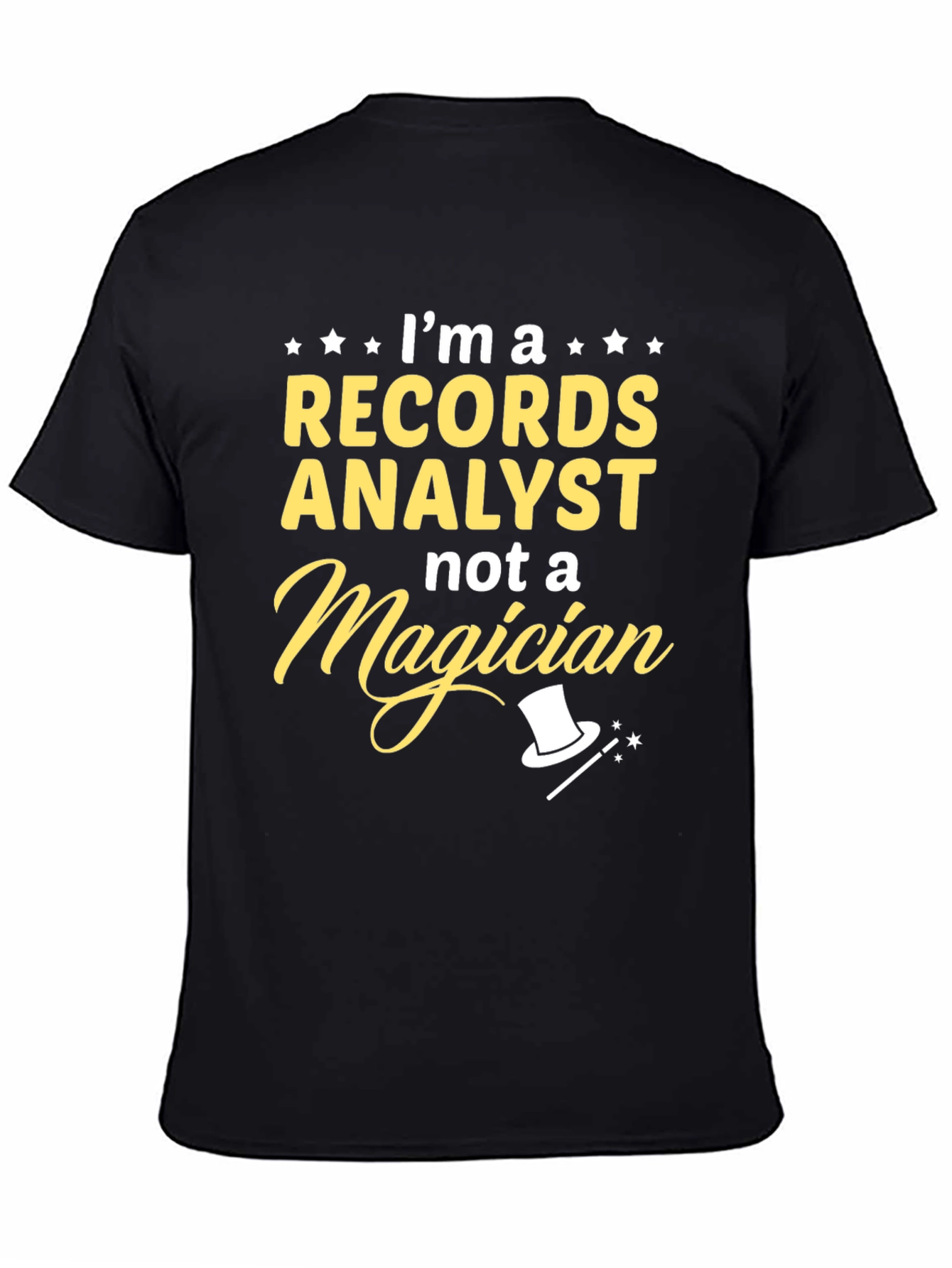 Black Records Analyst Humor T-Shirt - Magician Joke view 4