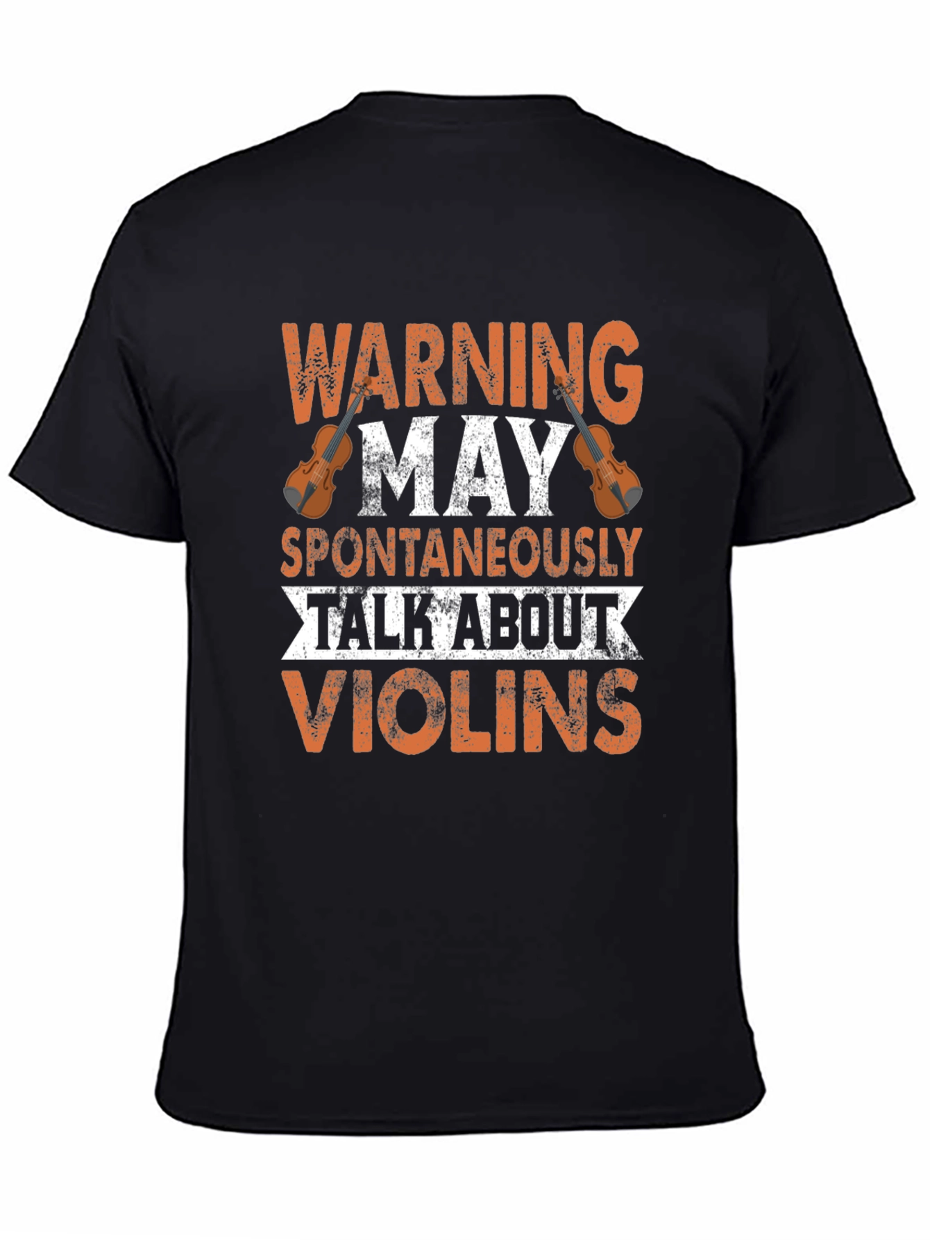 Black Warning May Spontaneously Talk About Violins Graphic T-Shirt view 4