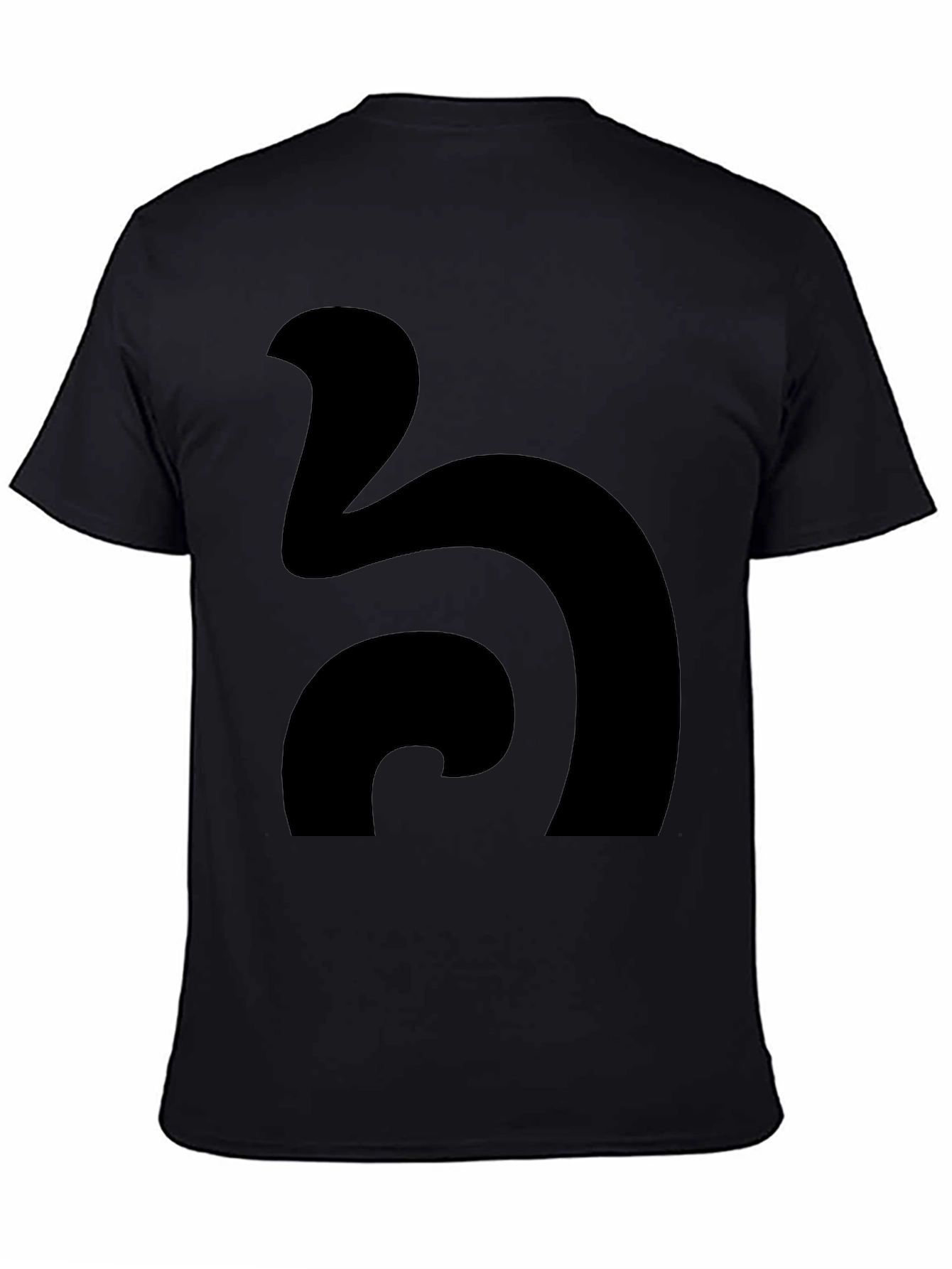 Black Abstract Design Black T-Shirt view 4