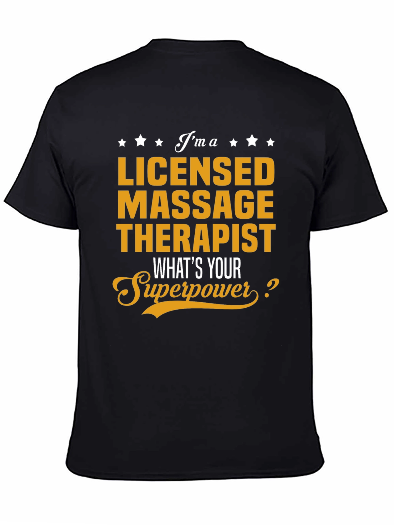 Black Licensed Massage Therapist Novelty T-Shirt view 4