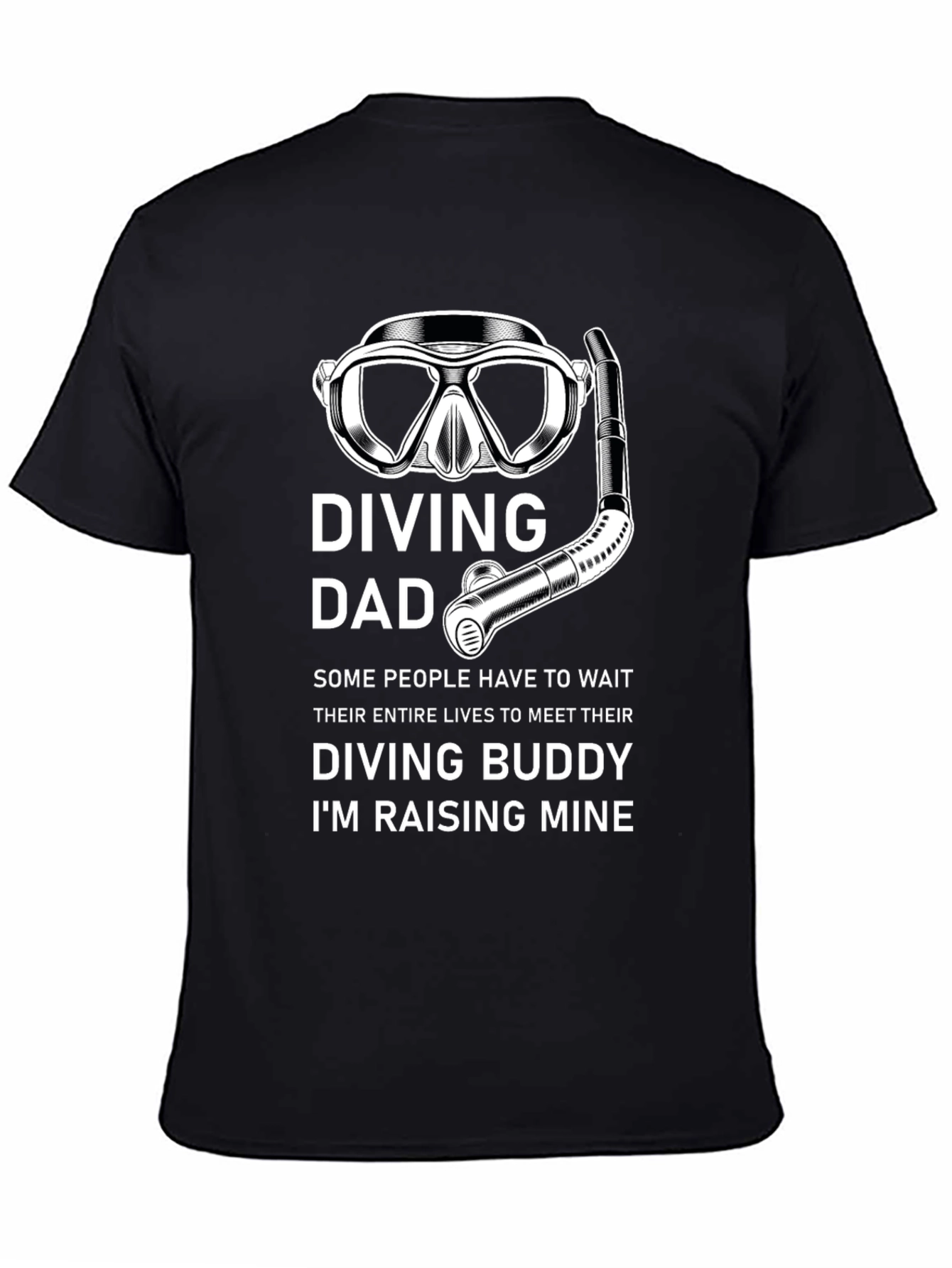 Black Diving Dad T-Shirt - Raise Your Diving Buddy view 4