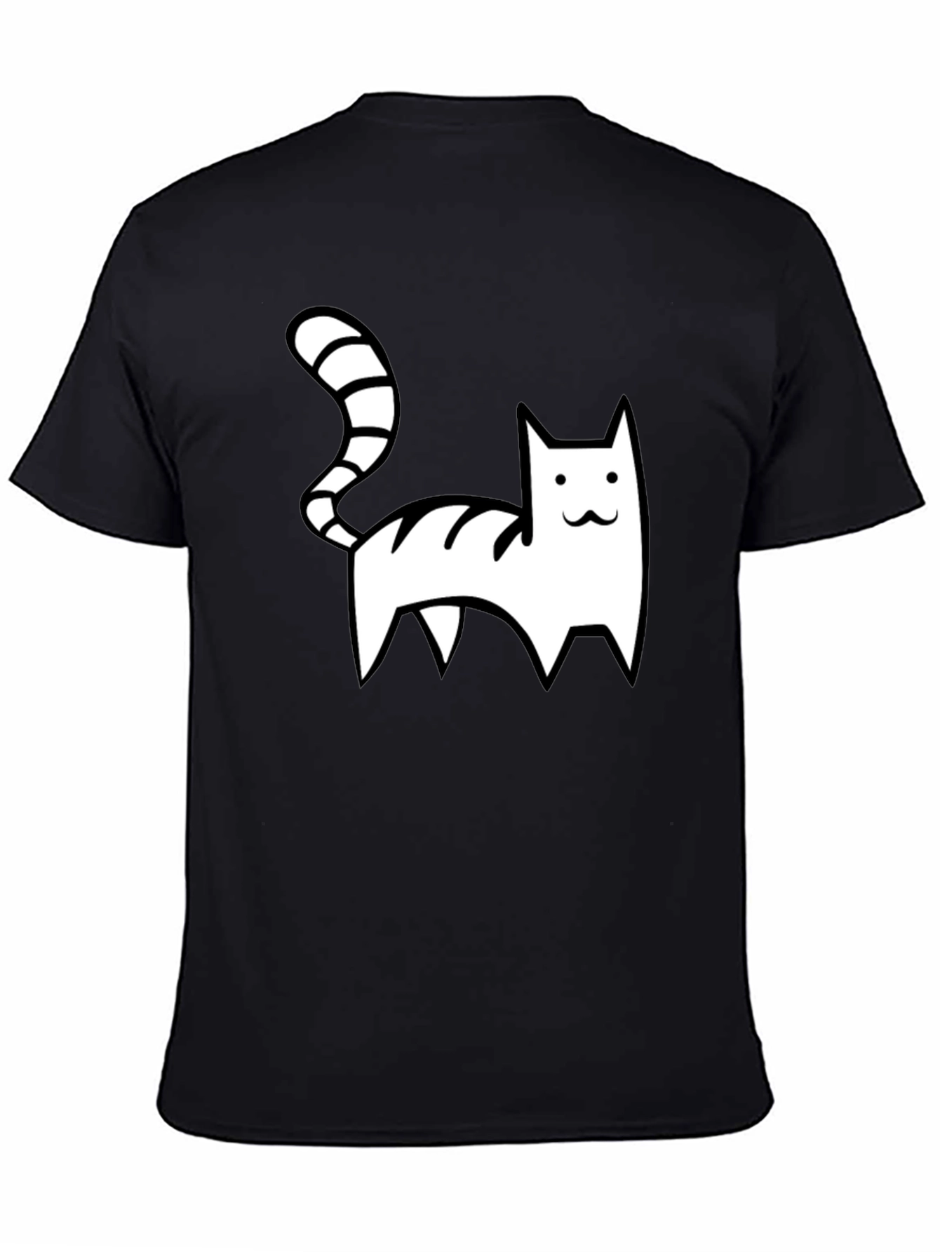 Black Cool Cat Graphic Tee - Black Casual Shirt view 4