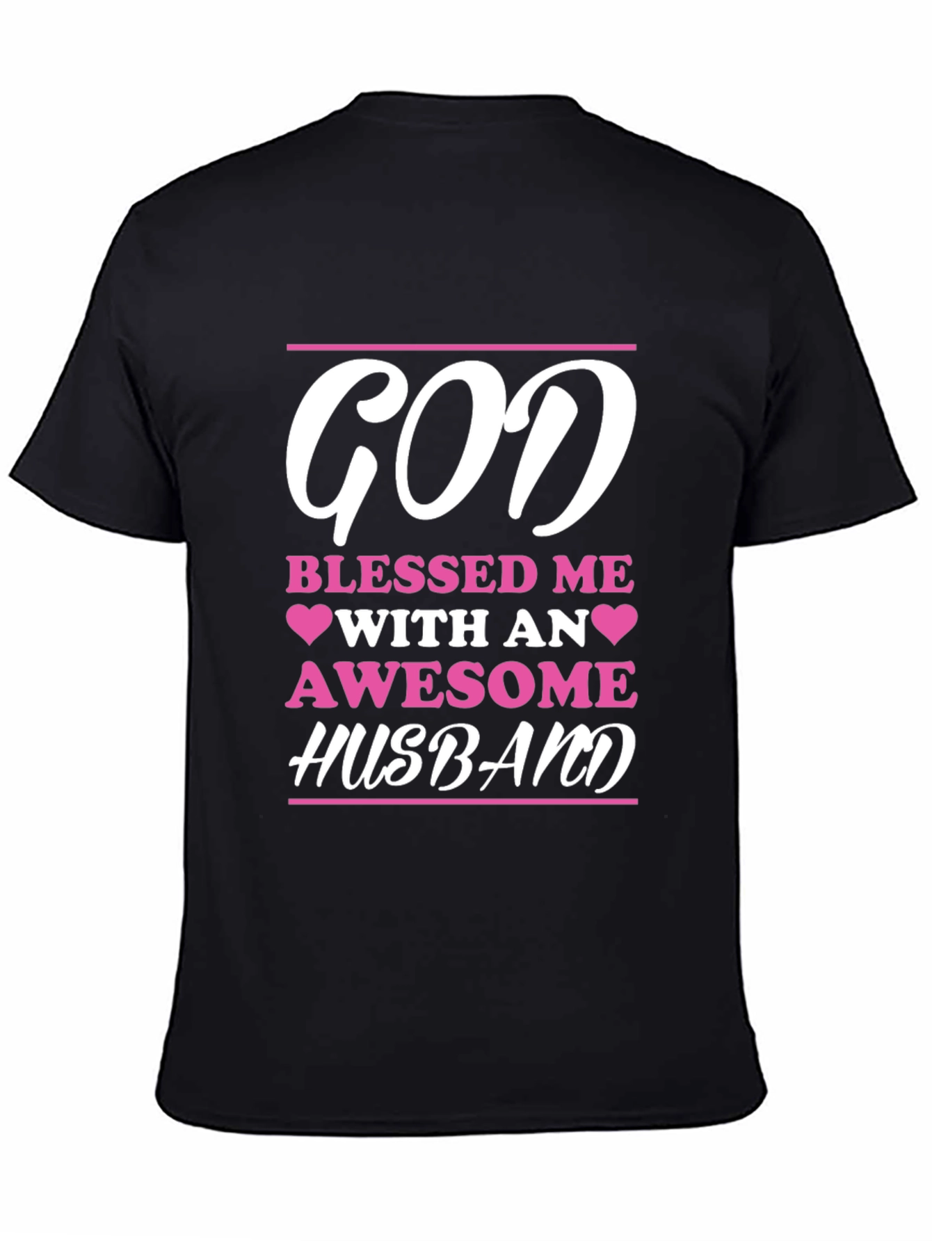 Black God Blessed Me Awesome Husband Graphic Tee view 4