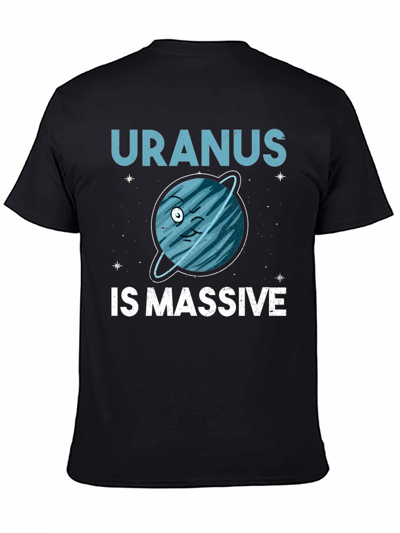 Black Uranus Is Massive Graphic Tee - Funny Space Shirt view 4