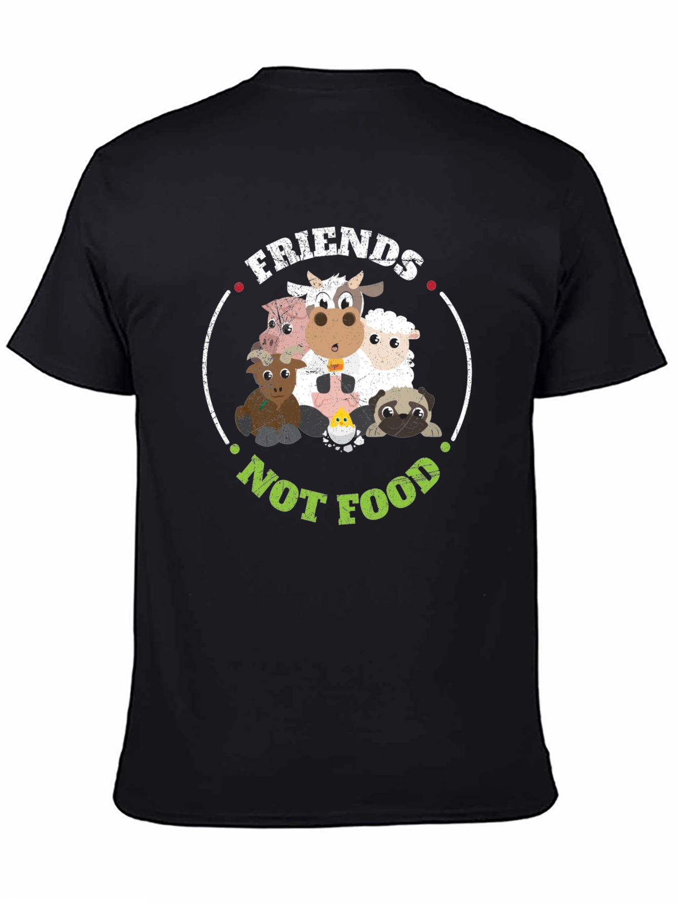 Black Friends Not Food Vegan Graphic T-Shirt view 4