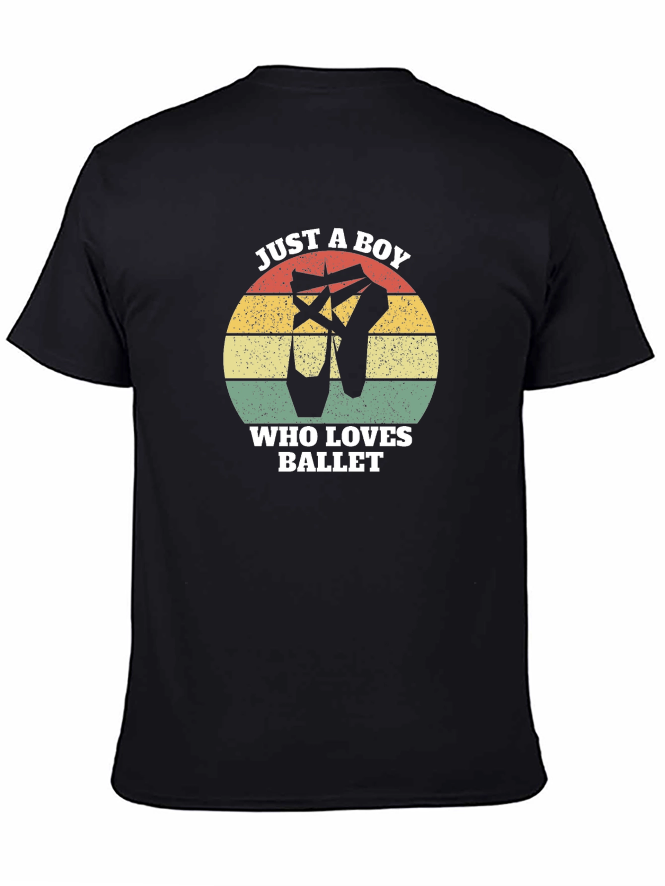 Black Ballet Lover T-Shirt - Just a Boy Who Loves Ballet view 4