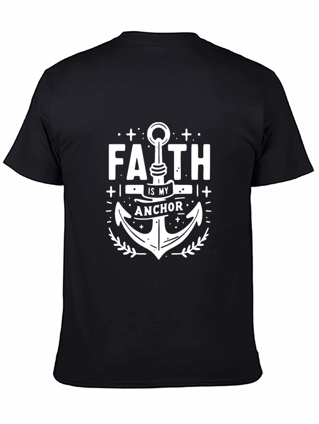 Black Faith Is My Anchor Graphic T-Shirt view 4