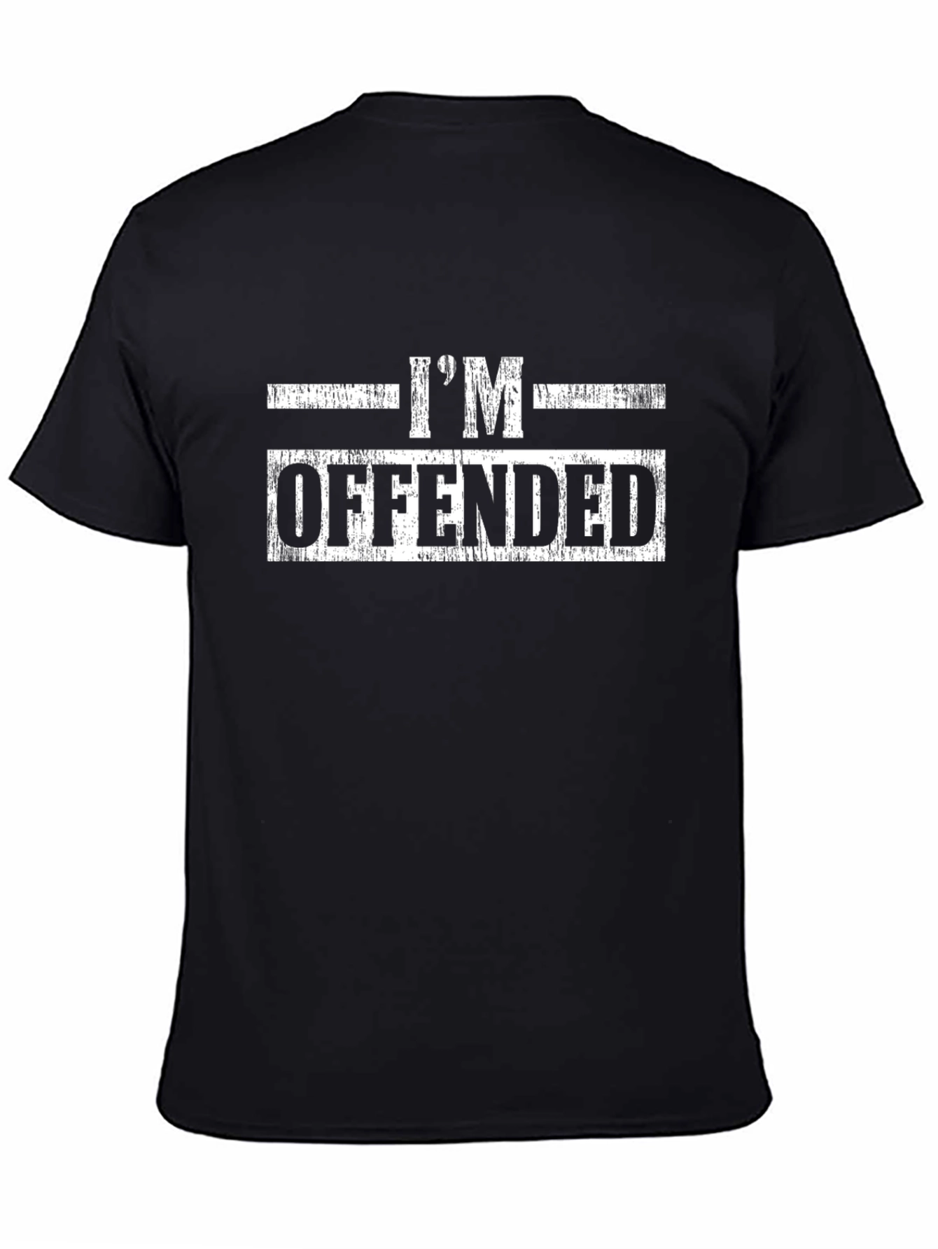 Black I'm Offended Black Graphic T-Shirt view 4