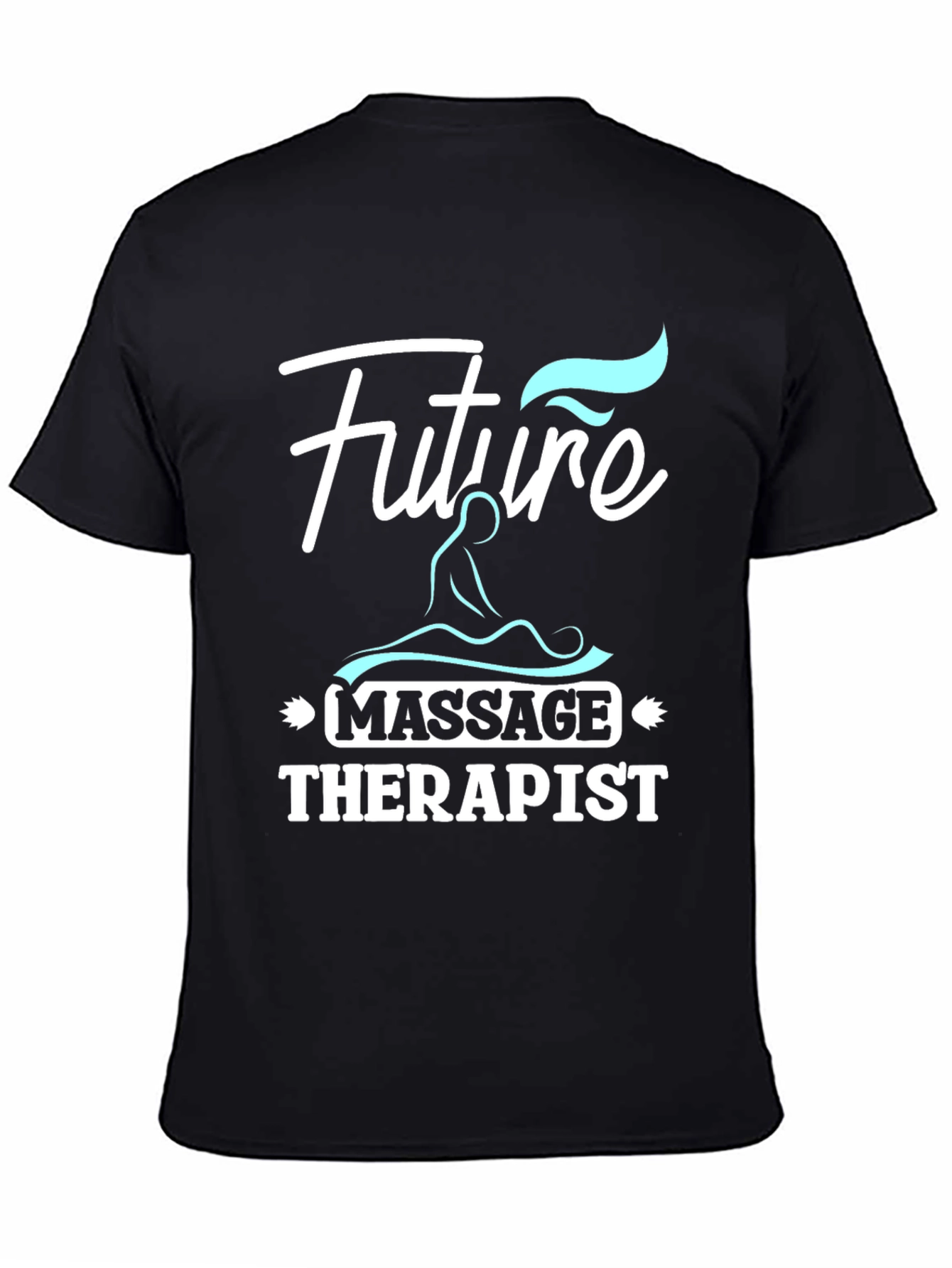 Black Future Massage Therapist Graphic T-Shirt view 4