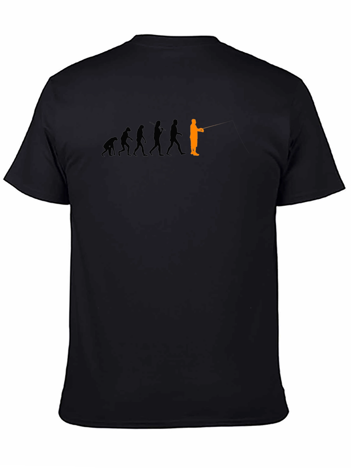 Black Evolution of Fishing T-Shirt, Black view 4