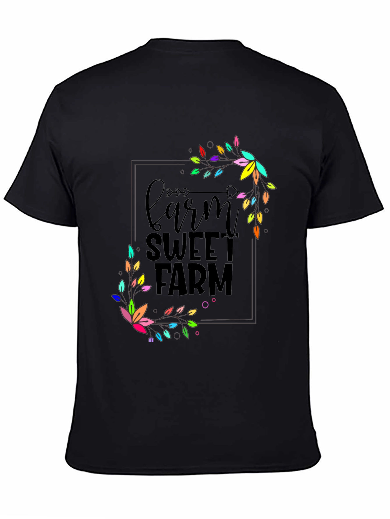 Black Farm Sweet Farm Graphic T-Shirt - Black view 4