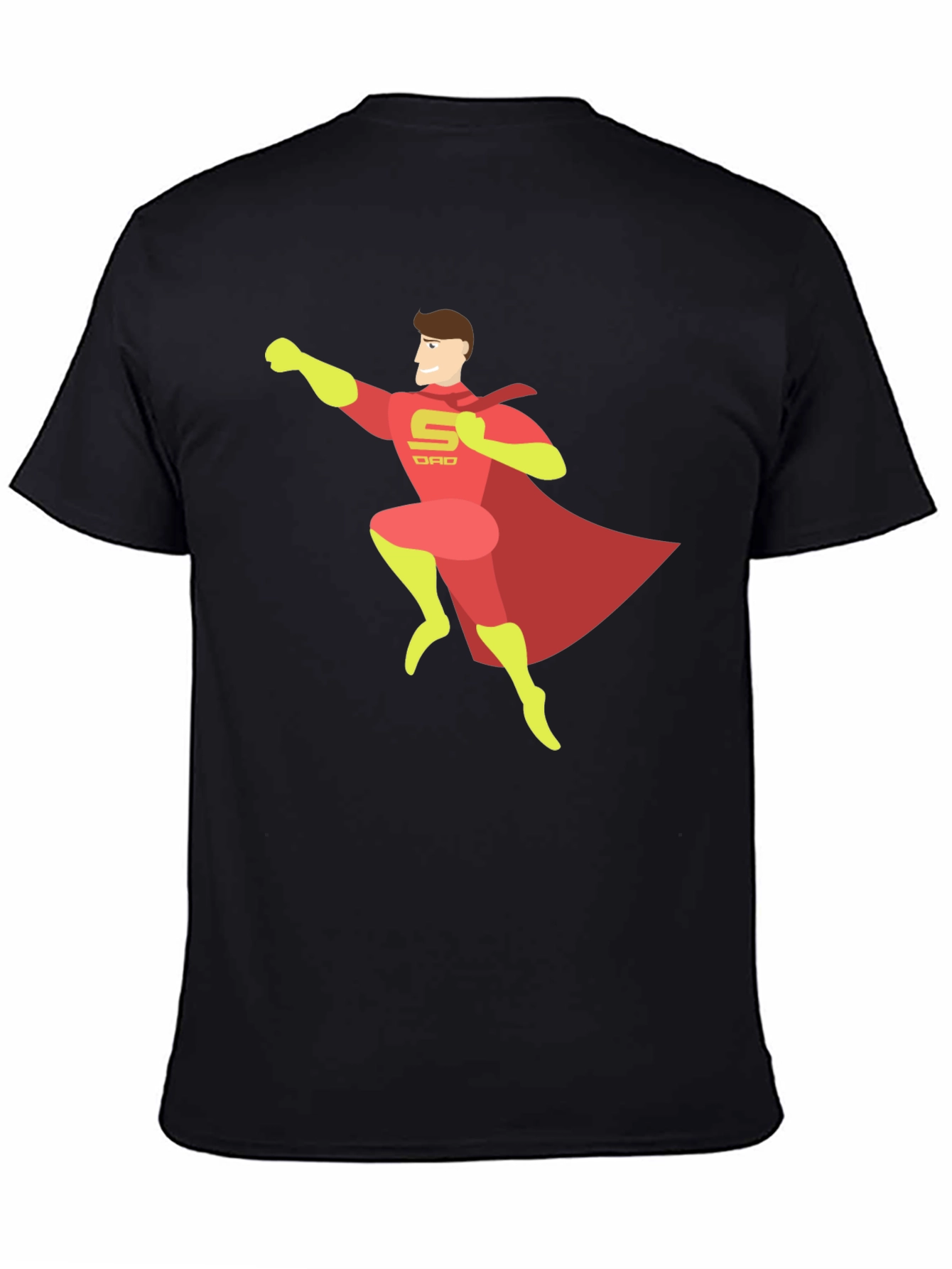 Black Super Dad T-Shirt - Hero Dad Tee view 4