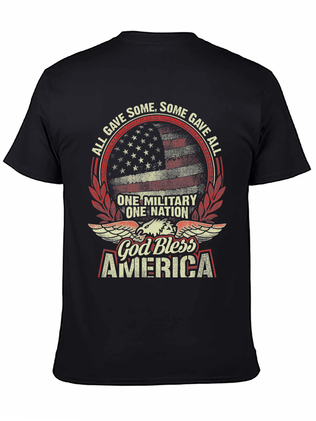 Black God Bless America Patriotic T-Shirt view 4