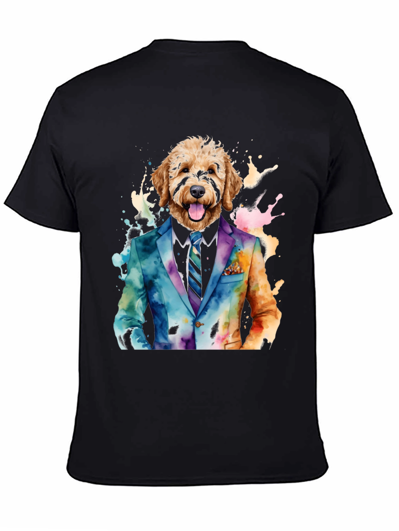 Black Dog in Suit Graphic Tee - Stylish & Unique view 4