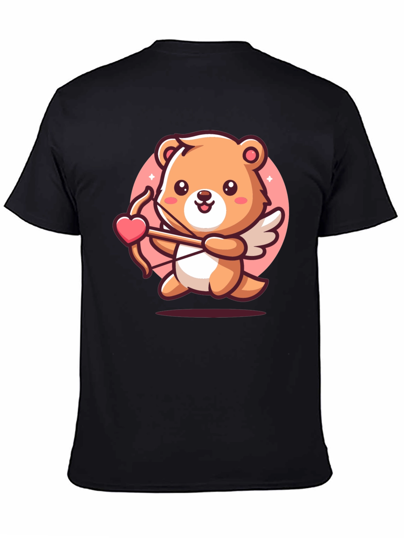 Black Cupid Bear T-Shirt - Valentine's Day view 4