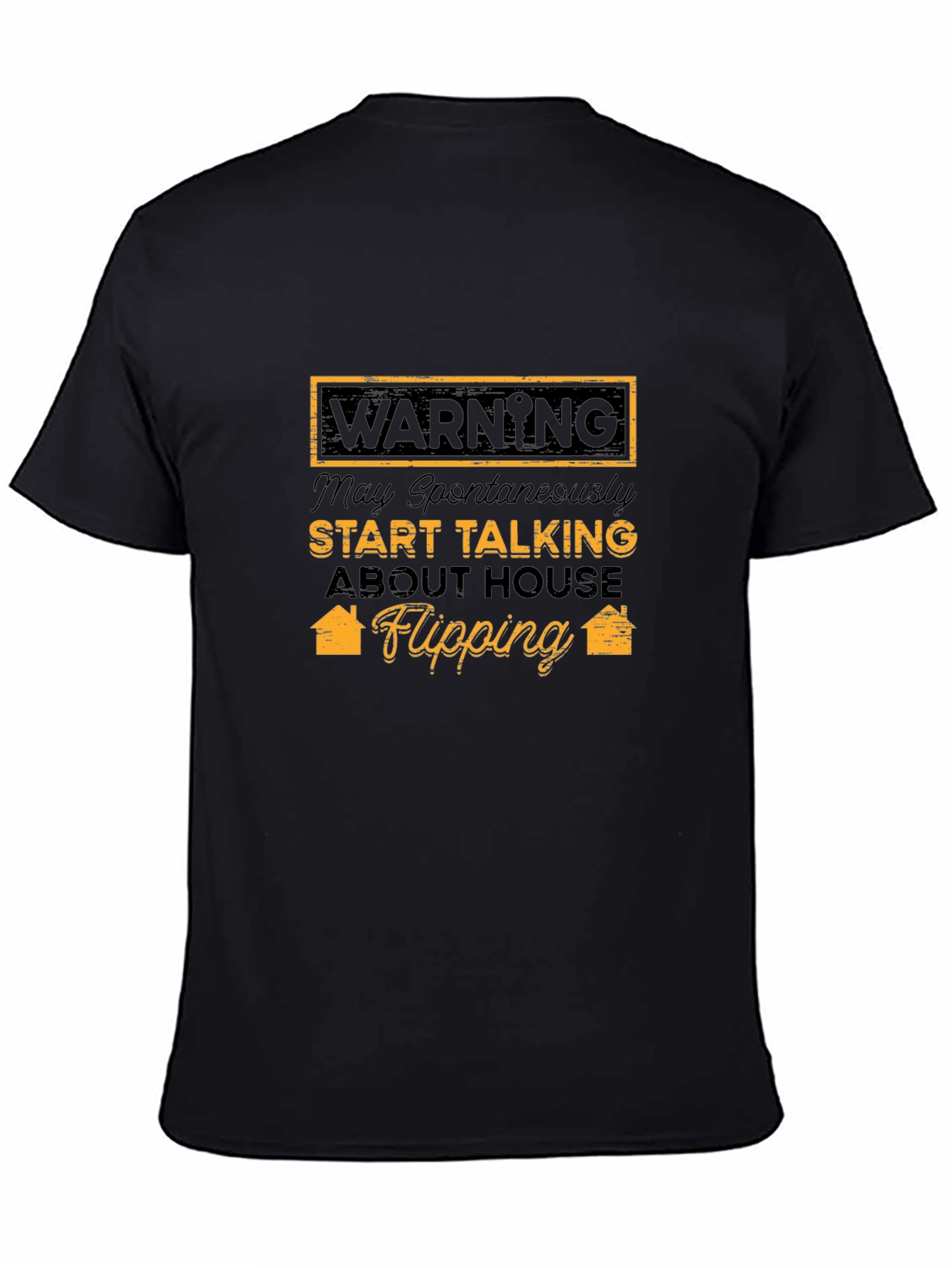 Black House Flipping Warning T-Shirt - Funny Gift view 4