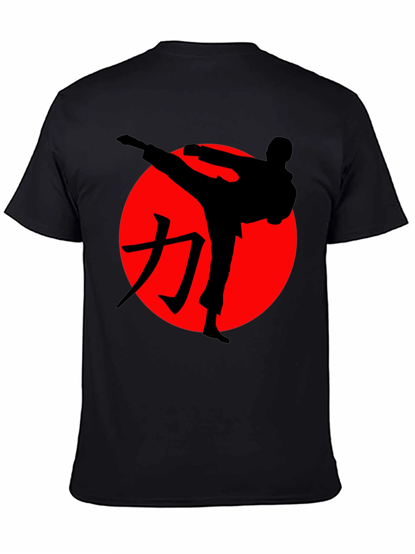 Black Karate Silhouette Graphic Tee - Martial Arts Style view 4