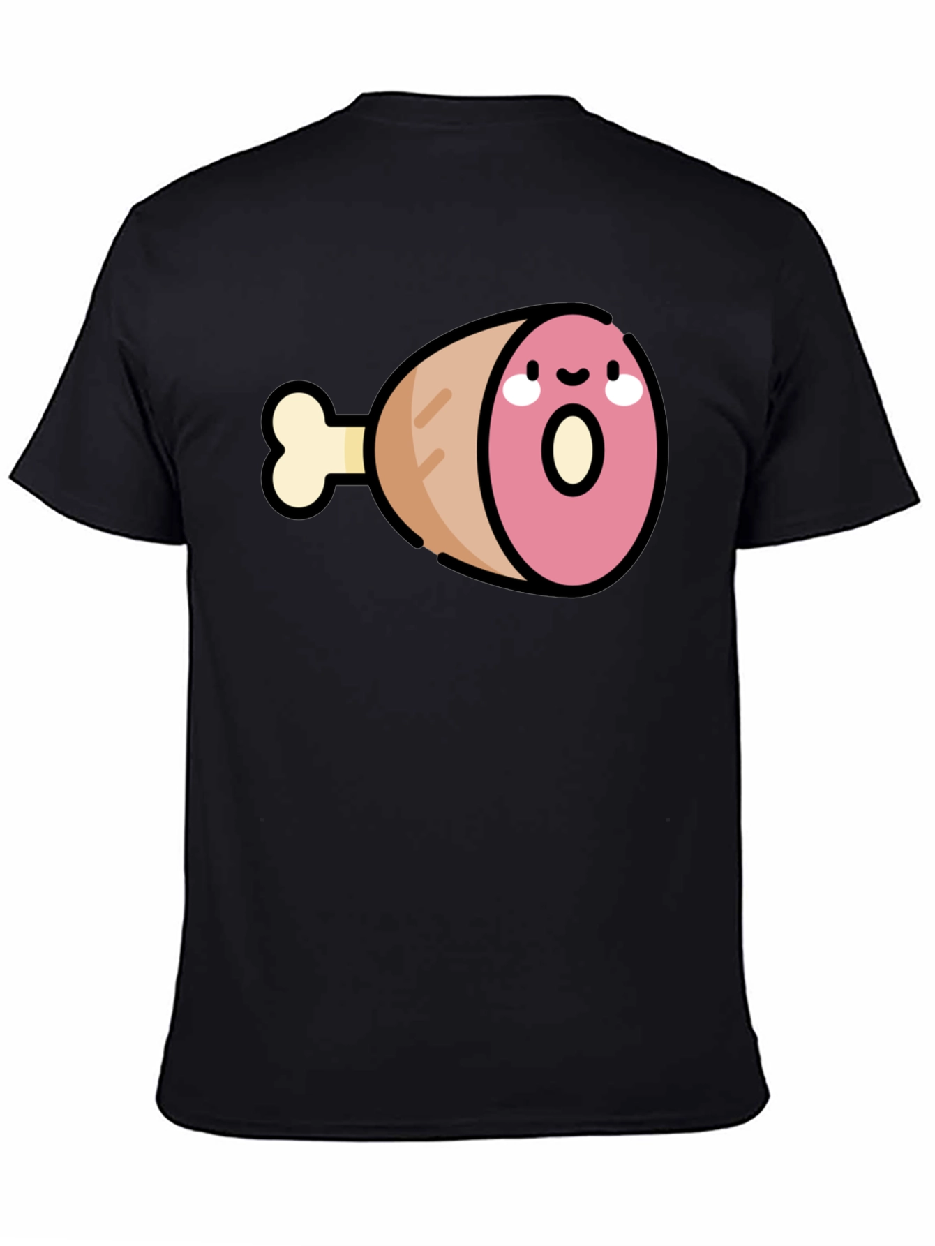 Black Funny Ham Leg Graphic Tee view 4