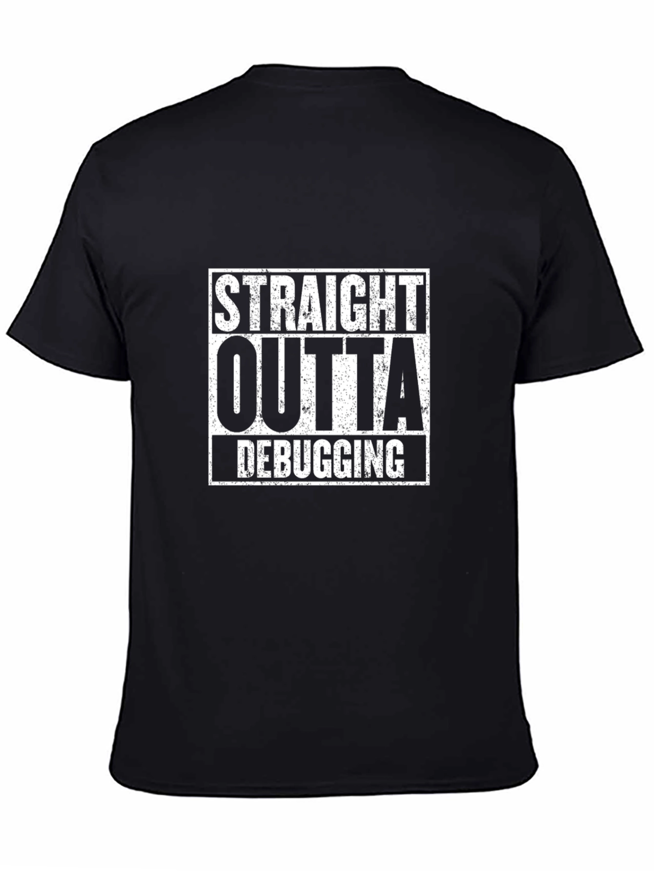 Black Straight Outta Debugging T-Shirt - Programmer Humor Tee view 4