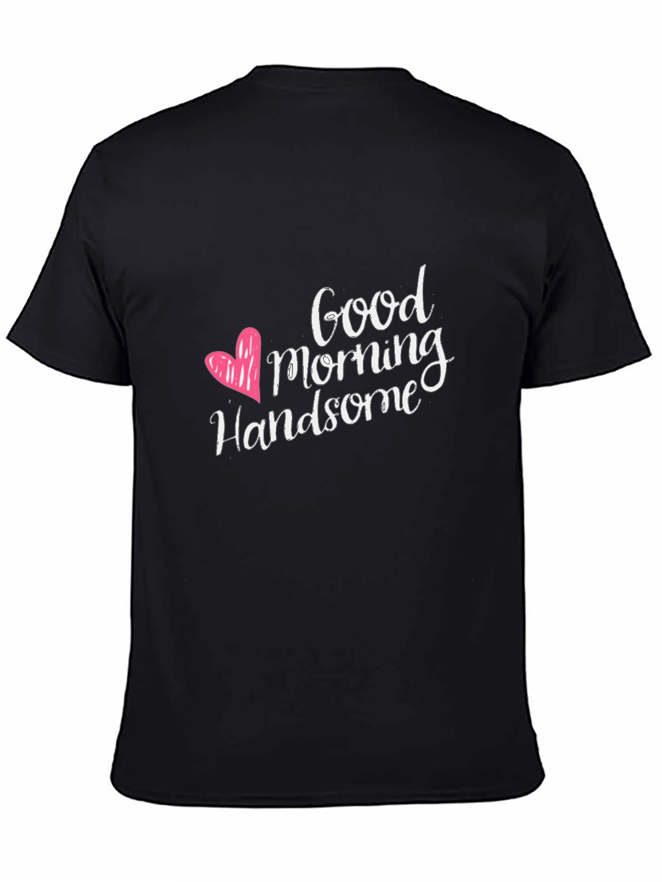 Black Good Morning Handsome Black Graphic Tee view 4