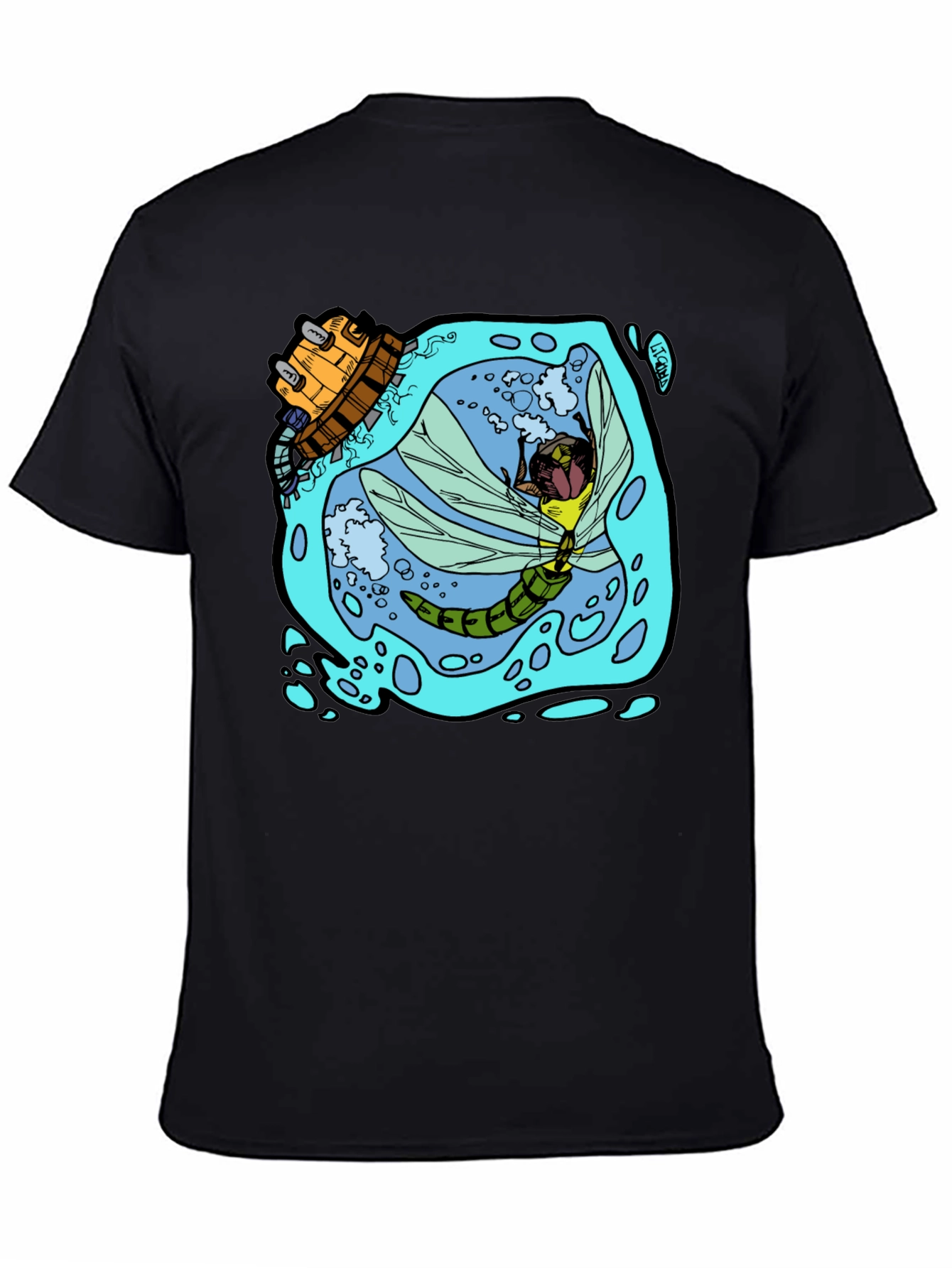 Black Dragonfly & Submarine Graphic Tee view 4