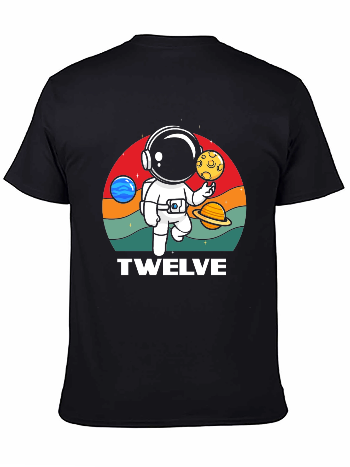 Black Astronaut Twelve Birthday Graphic Tee view 4