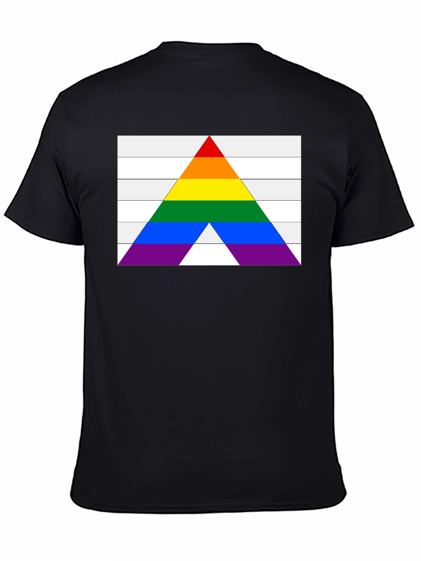 Black Pride Flag Arrow T-Shirt - Black Cotton Blend view 4