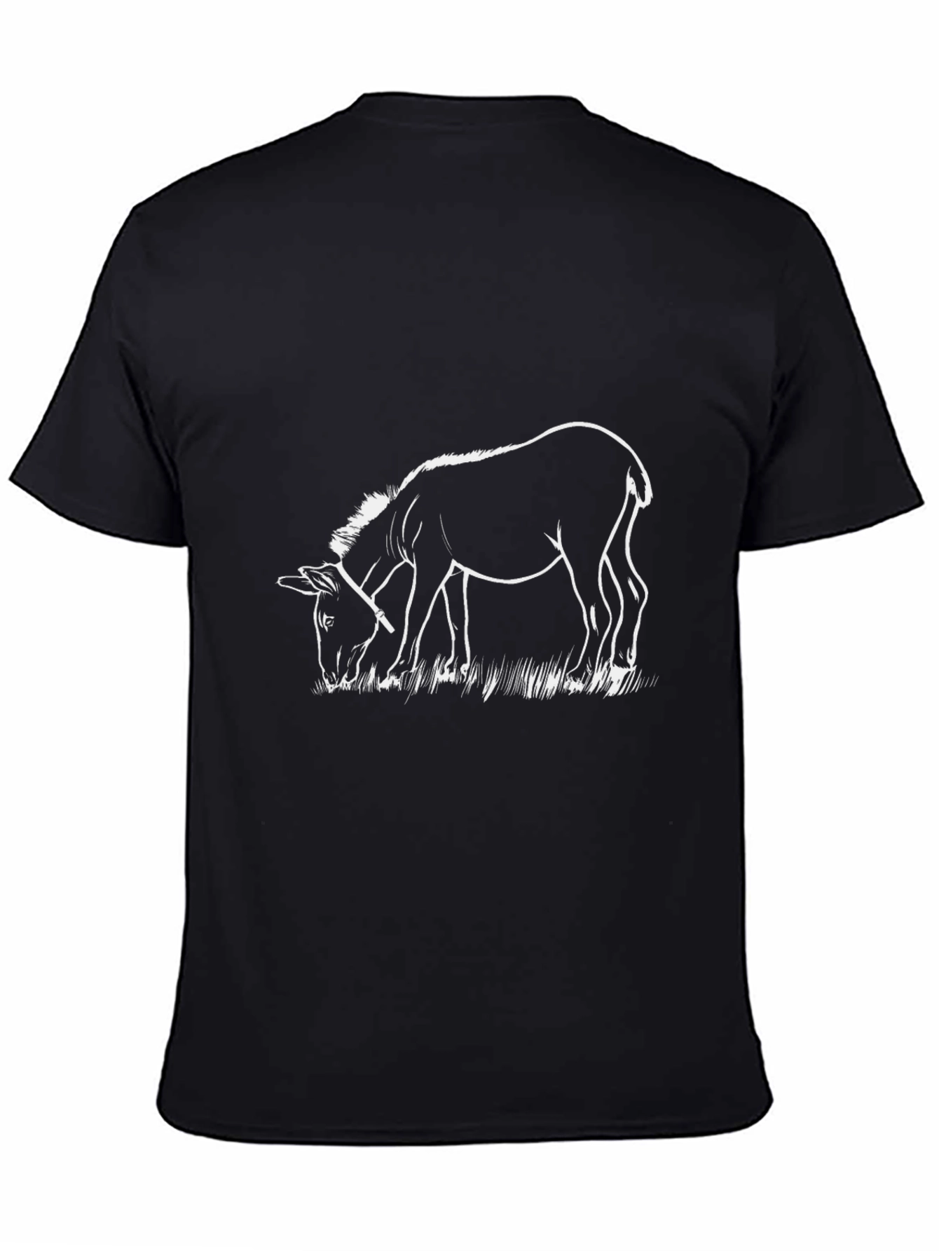 Black Donkey Outline Graphic Print Black Tee view 4