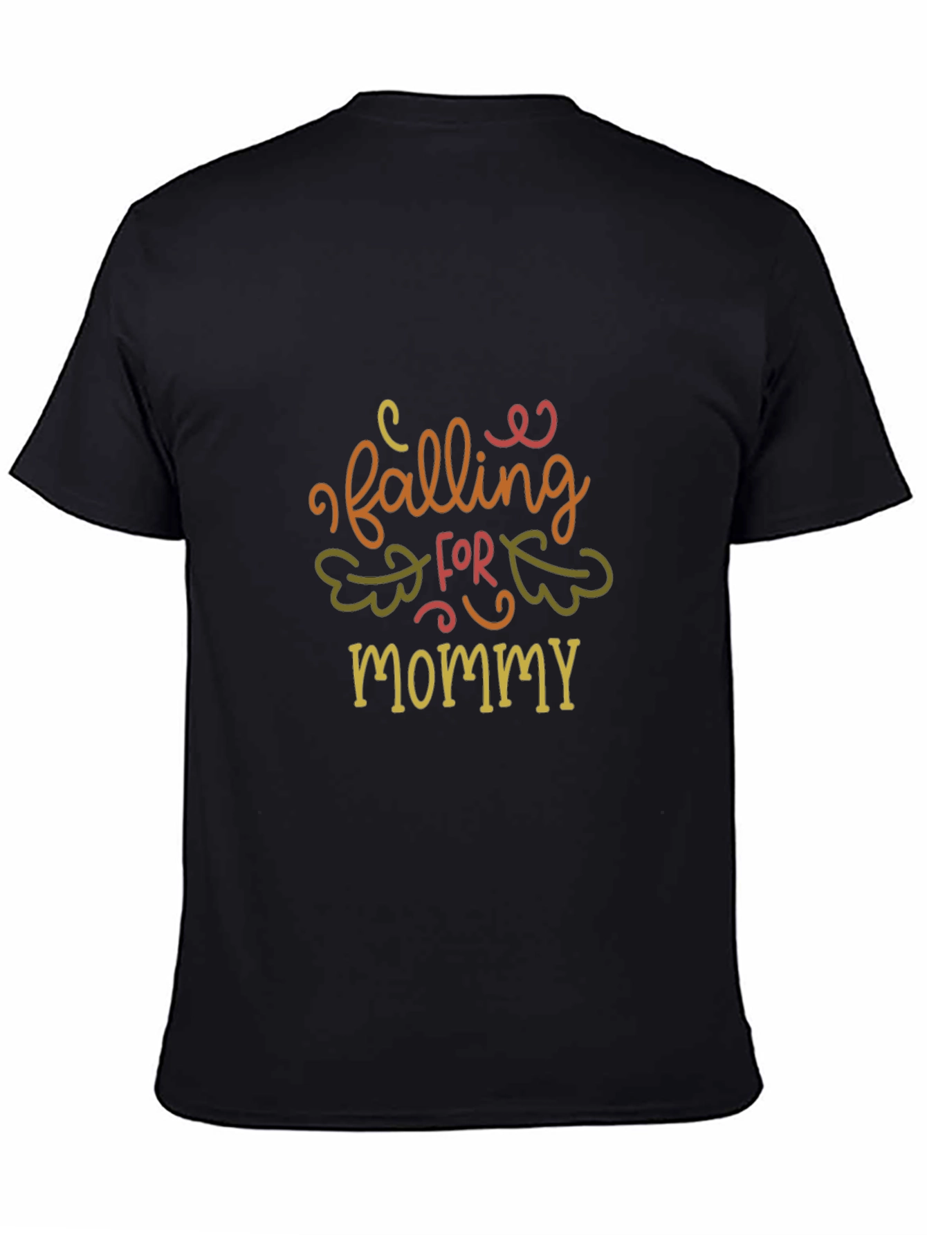 Black Falling For Mommy T-Shirt - Cute Autumn Design view 4
