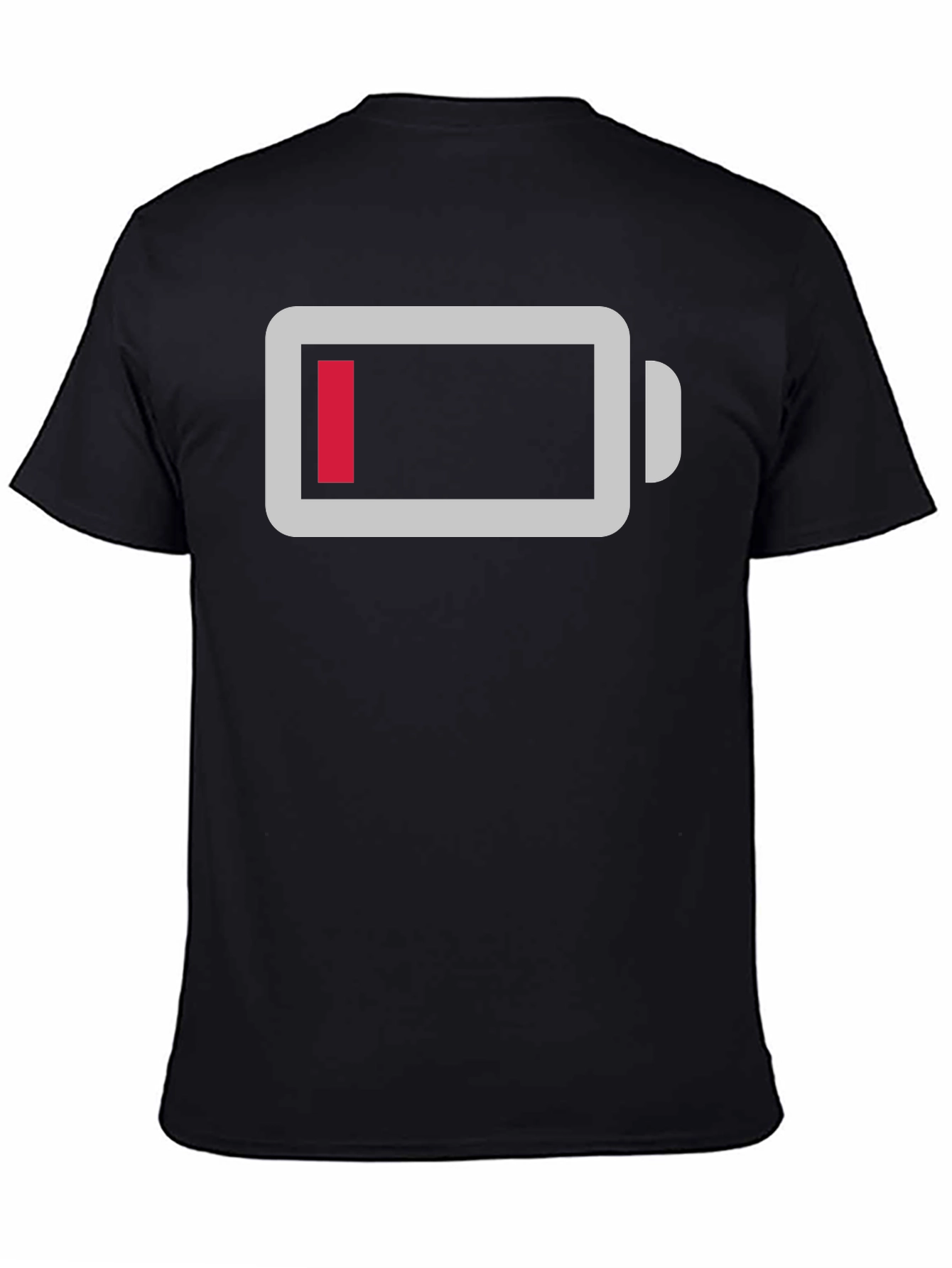 Black Low Battery Graphic Tee - Black Cotton Comfort view 4