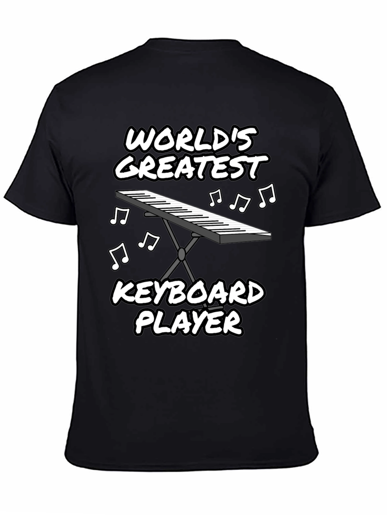 Black World's Greatest Keyboard Player Graphic T-Shirt view 4