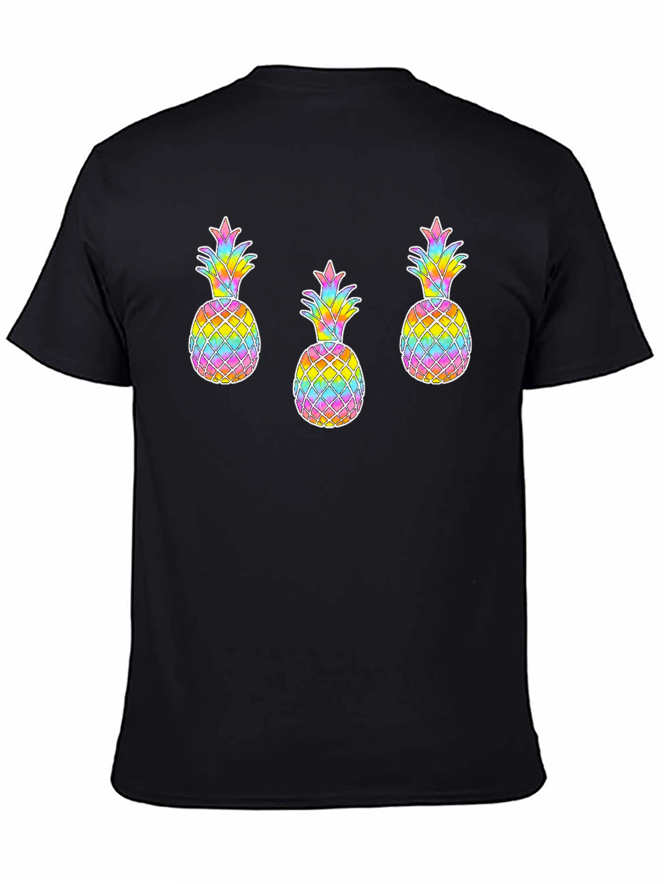Black Rainbow Pineapple Graphic Tee view 4