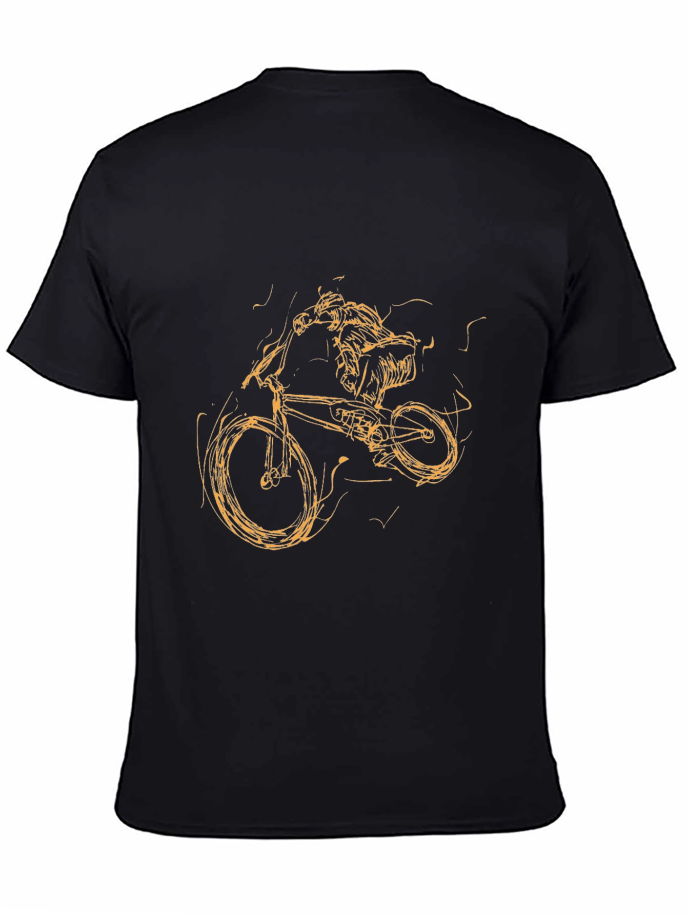Black Mountain Bike Rider Graphic T-Shirt - Black view 4
