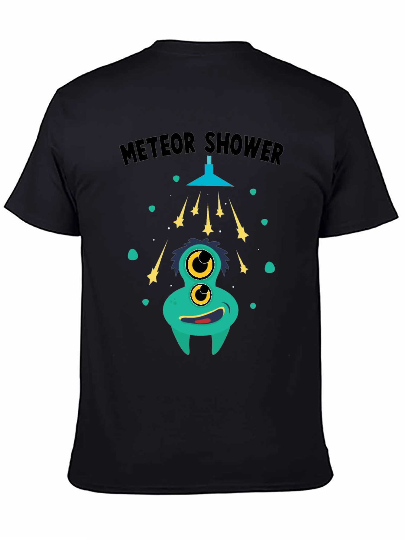 Black Meteor Shower Monster Graphic T-Shirt view 4