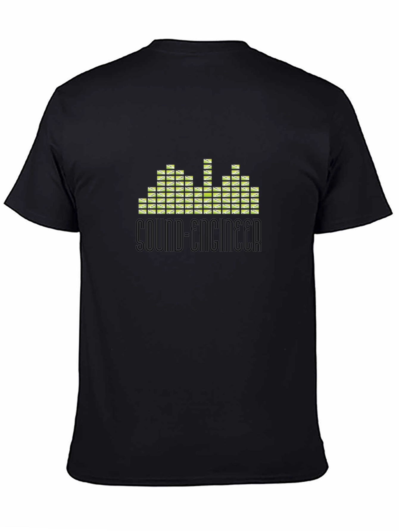 Black Sound Engineer Graphic T-Shirt - Black Crew Neck Tee view 4