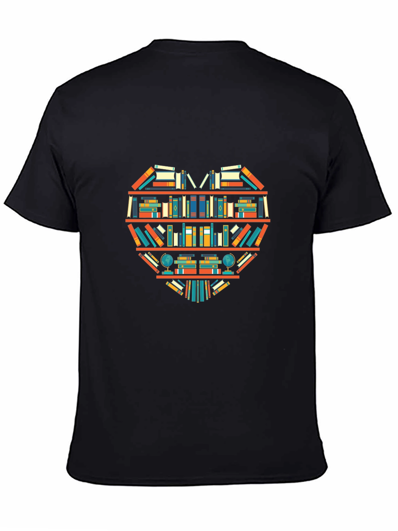 Black Book Lover Heart T-Shirt - Literary Style view 4