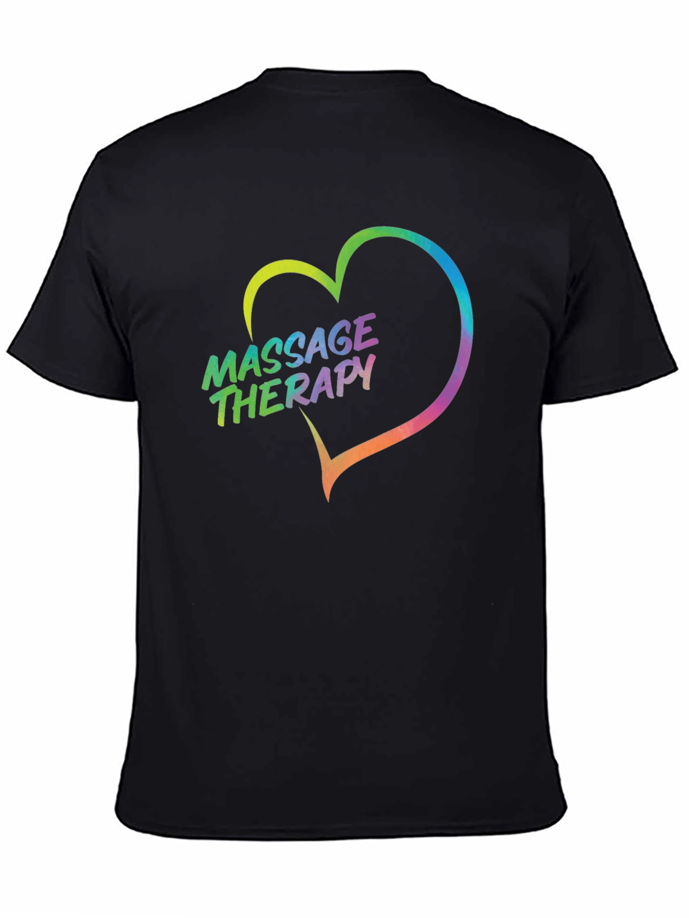 Black Massage Therapy Heart Graphic Tee - Black view 4