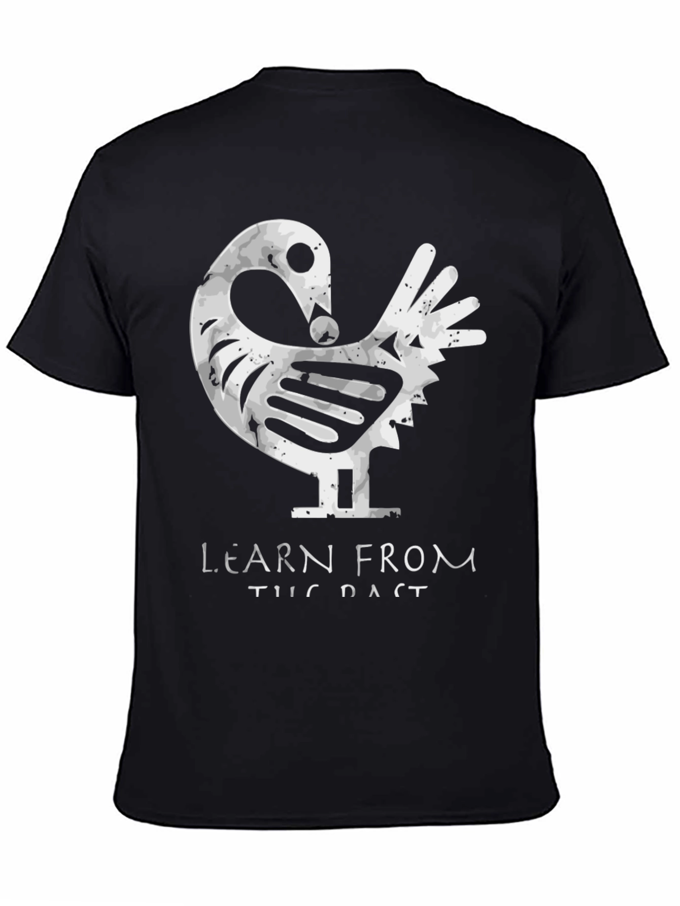Black Adinkra Inspired T-Shirt - Learn From The Past view 4