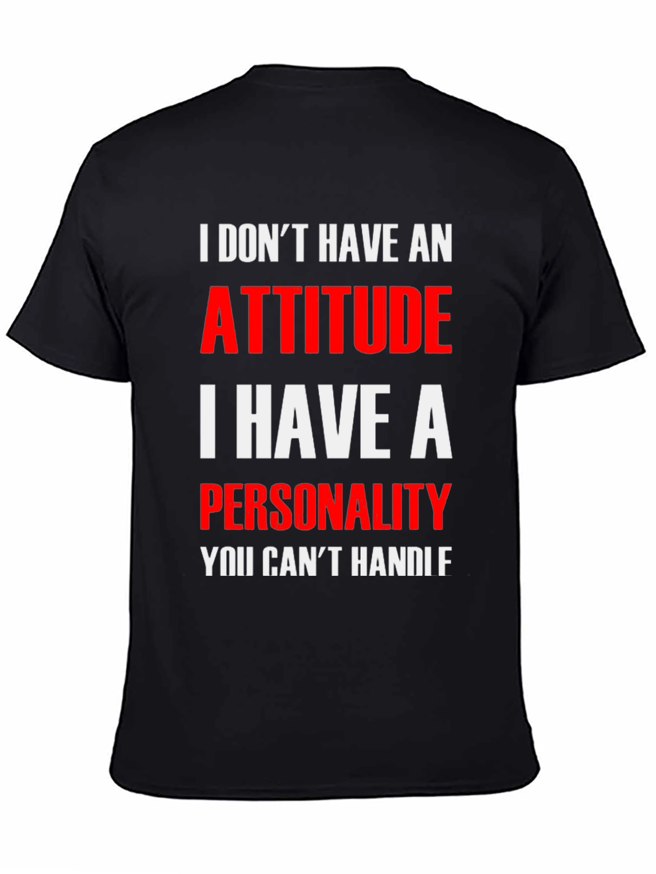 Black Attitude Personality Men's Graphic T-Shirt view 4